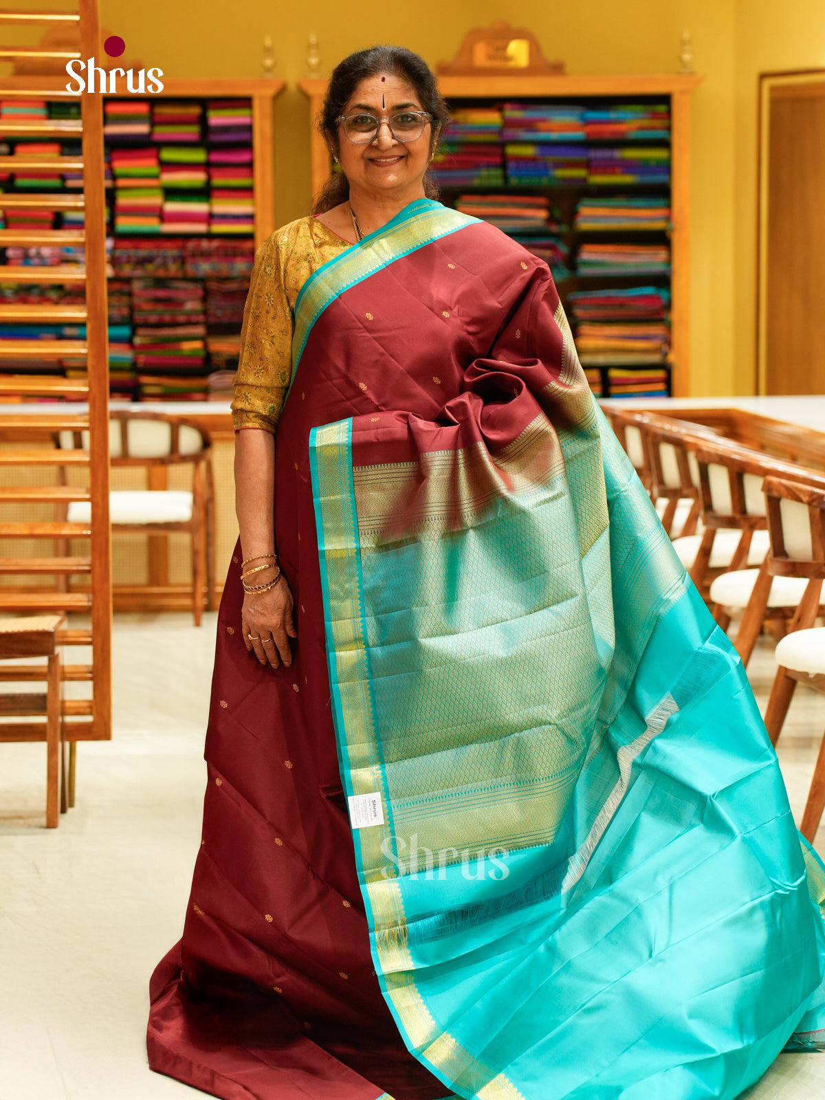 Kanchipuram silk Saree - EFS27201 - Shop on Shrus.com