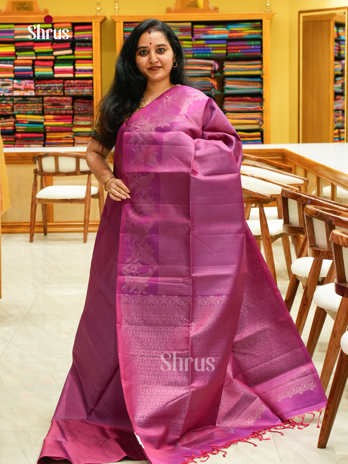Magenta Soft Silk Saree with Brocade — EFS27229