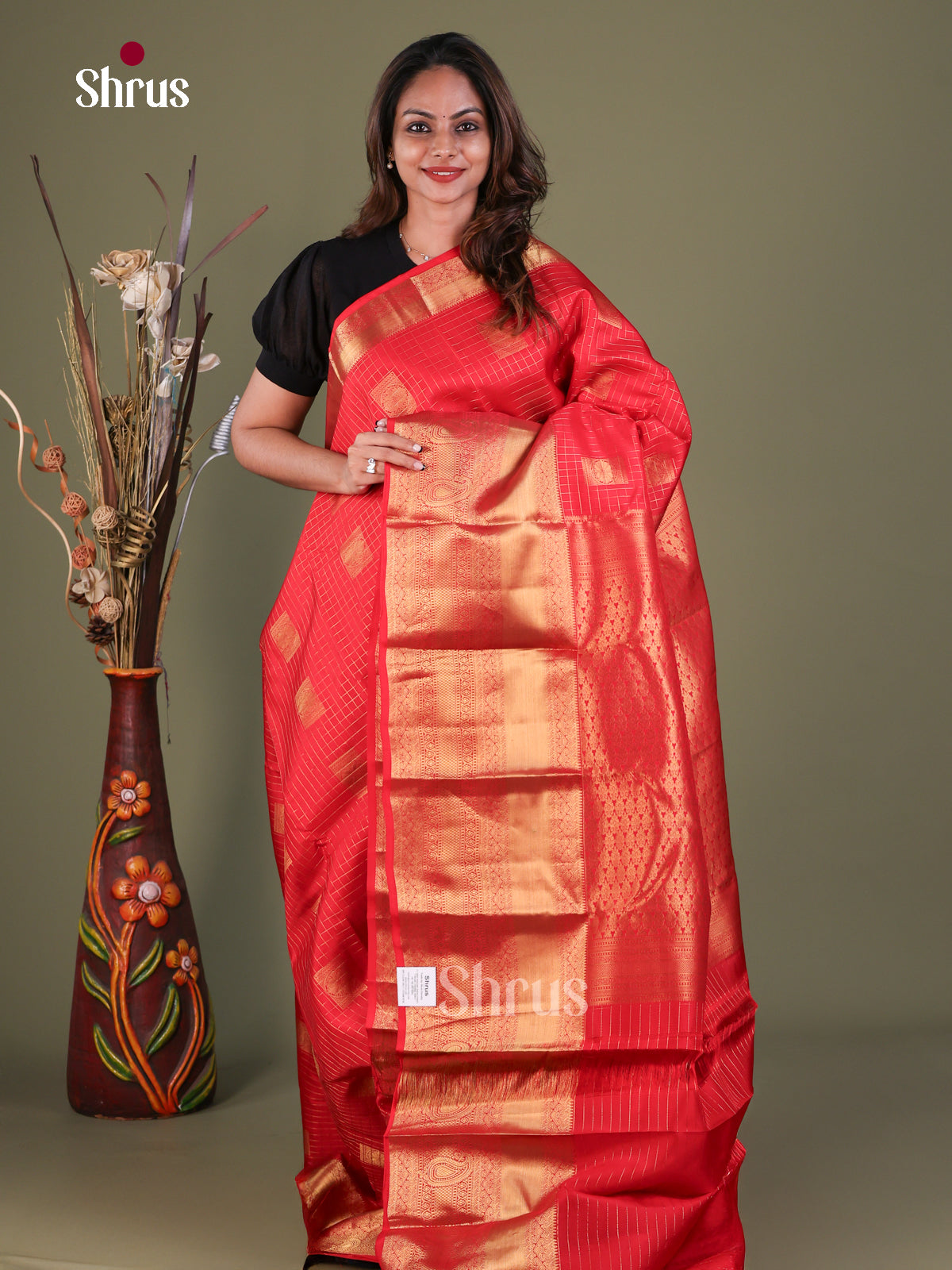 Kanchipuram silk Saree - EFS27266 - Shop on Shrus.com