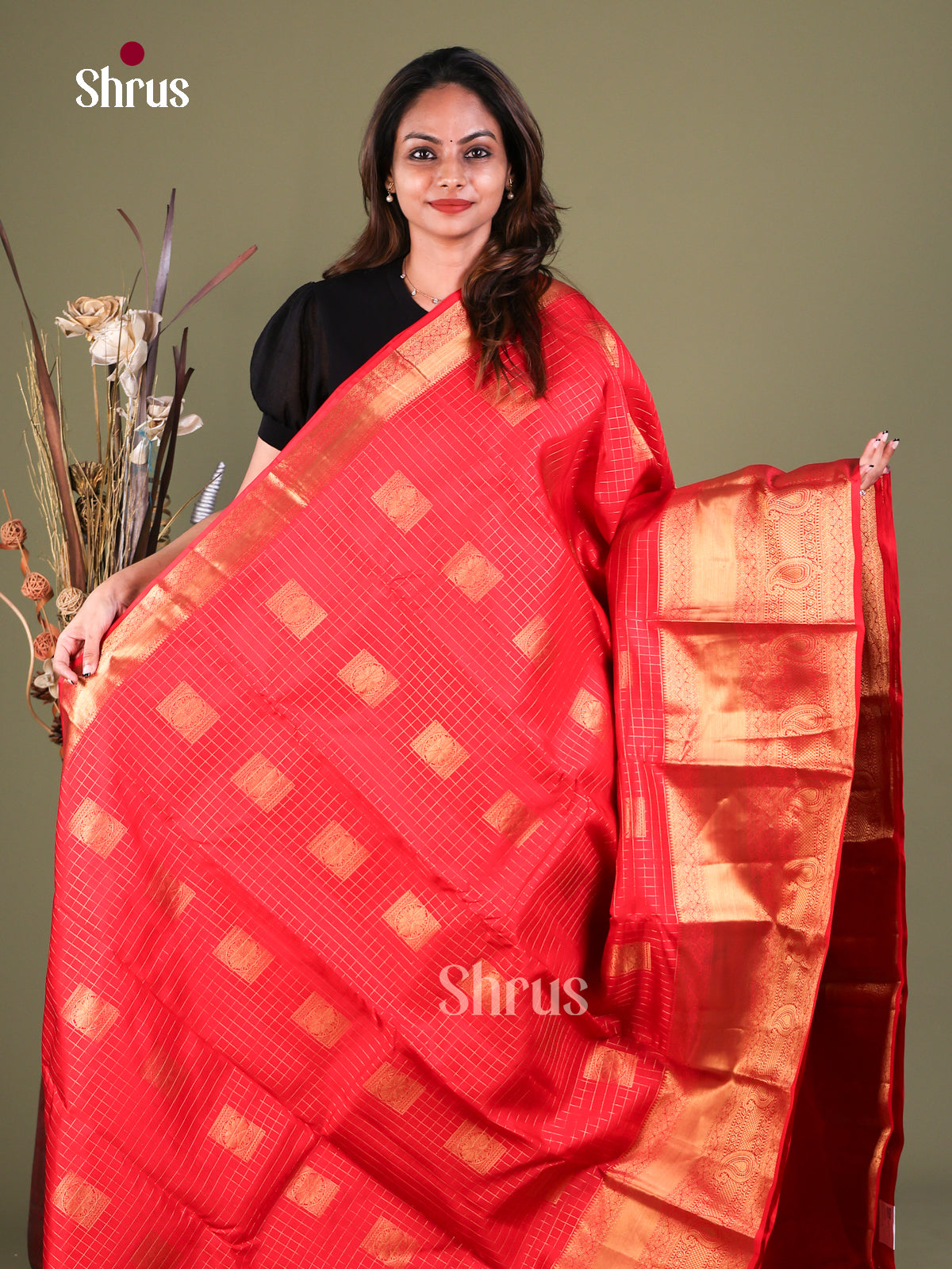 Kanchipuram silk Saree - EFS27266 - Shop on Shrus.com