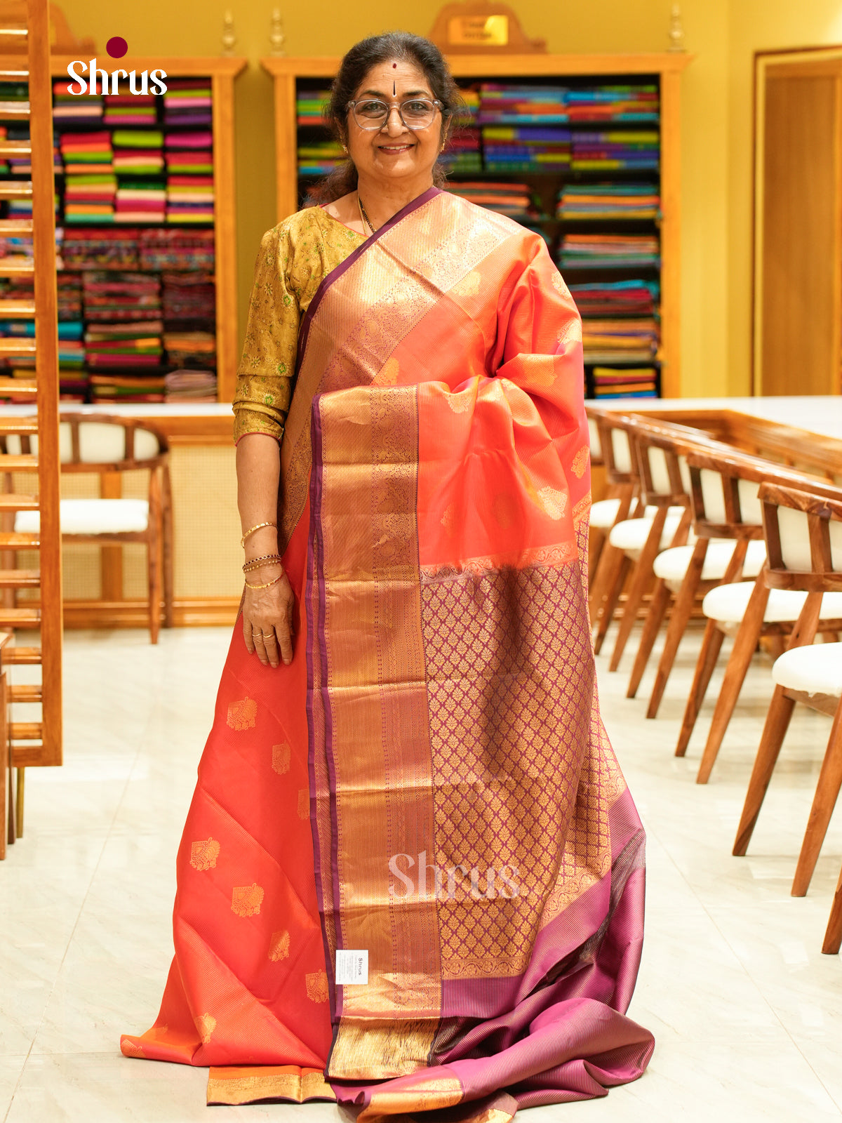 Kanchipuram silk Saree - EFS27273 - Shop on Shrus.com