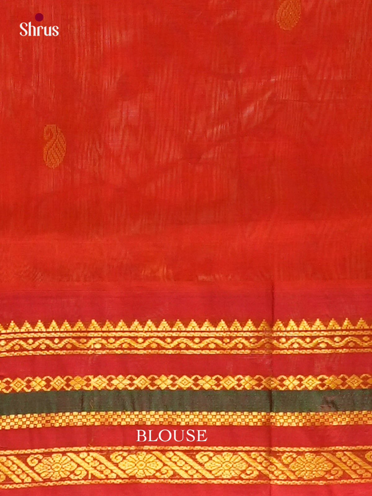 Cream Silk Cotton Saree with Mango / Paisley Buttas | Red Korvai Small Border