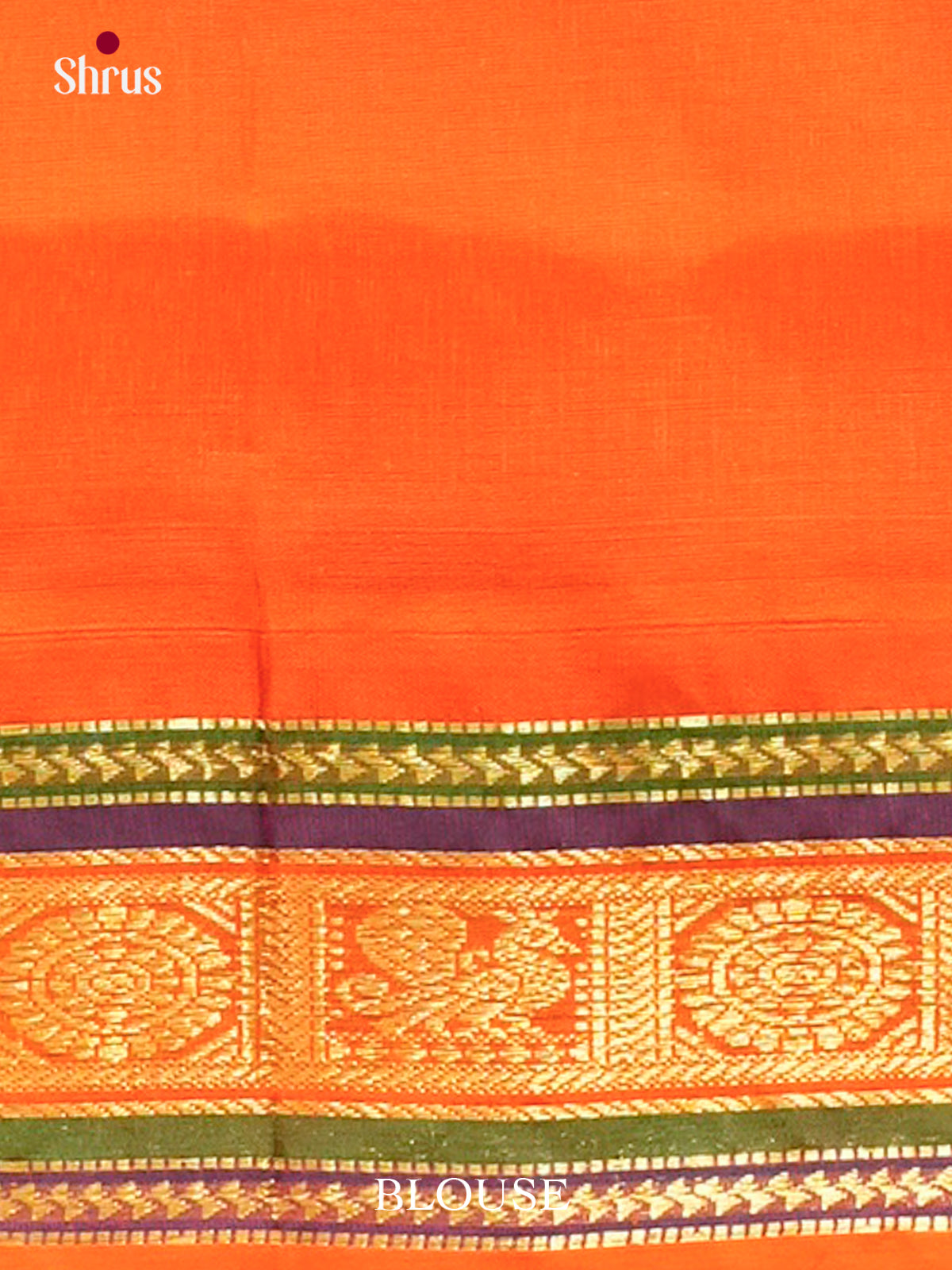 Peach Silk Cotton Saree | Orange Contrast Border