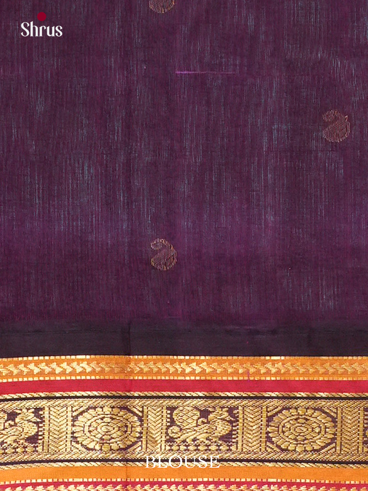 Sky Blue Silk Cotton Saree with Peacock Buttas | Violet Contrast Border