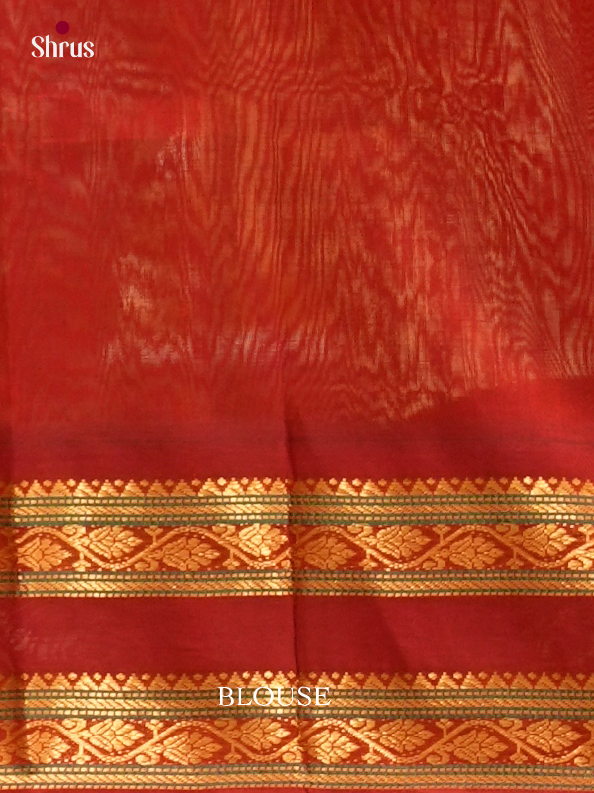 Sandal Silk Cotton Saree with Lines and Vaira Oosi | Dark Red Contrast Border