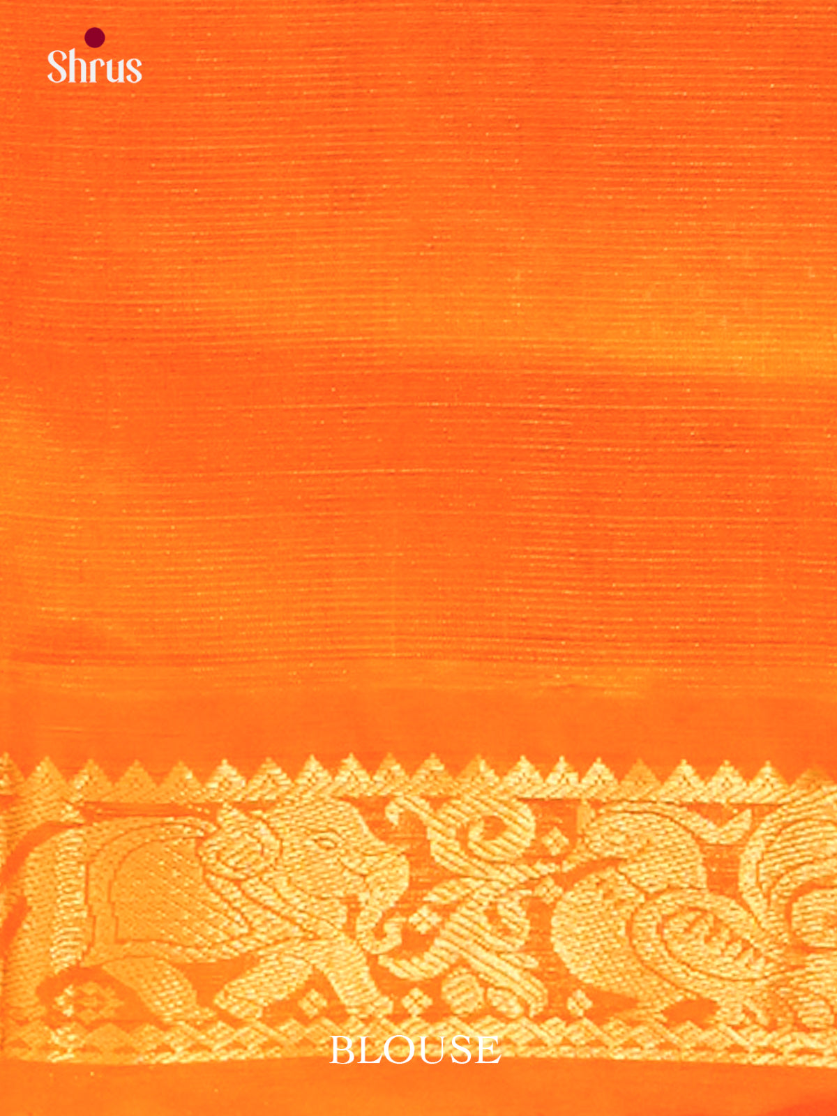 Bottle Green Silk Cotton Saree with Lines and Vaira Oosi | Orange Contrast Border