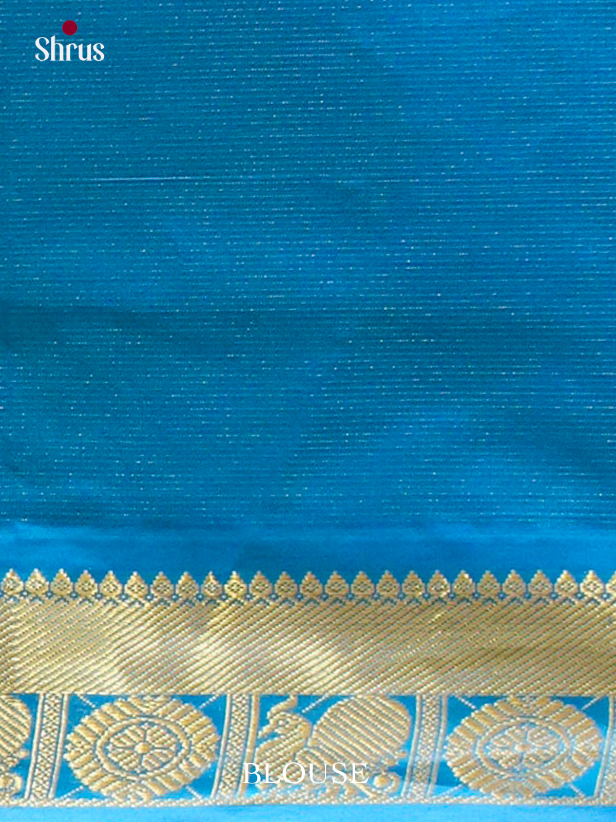 Royal Blue Silk Cotton Saree with Checks with Buttas and Peacock Buttas | Teal Blue Contrast Border