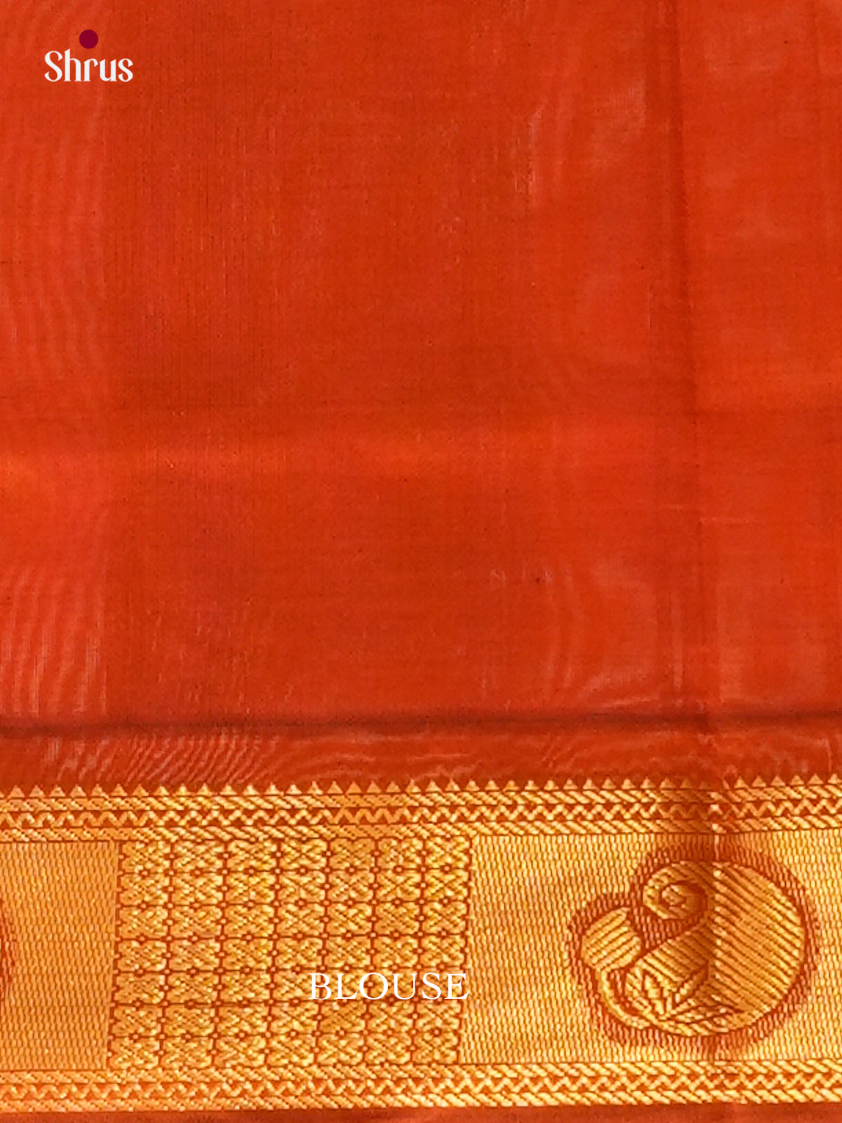 Orange Halfpure Silk Cotton Saree with Mango / Paisley Buttas | Dark Orange Contrast Border