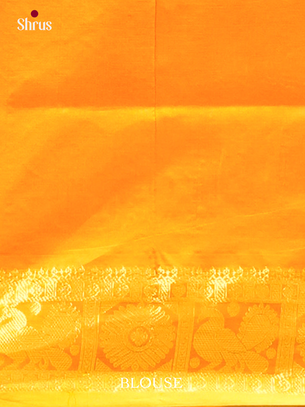 Dark Green Halfpure Silk Cotton Saree with Floral Buttas | Orange Contrast Border - Shop on Shrus.com