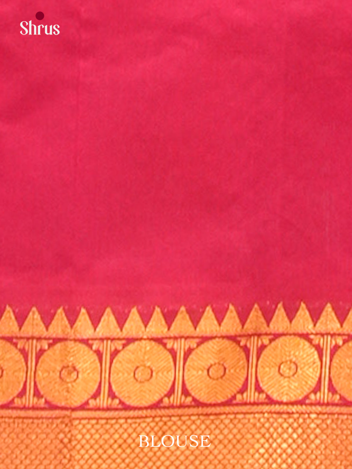 Violet Halfpure Silk Cotton Saree with Geometric Buttas | Pink Contrast Border - Shop on Shrus.com
