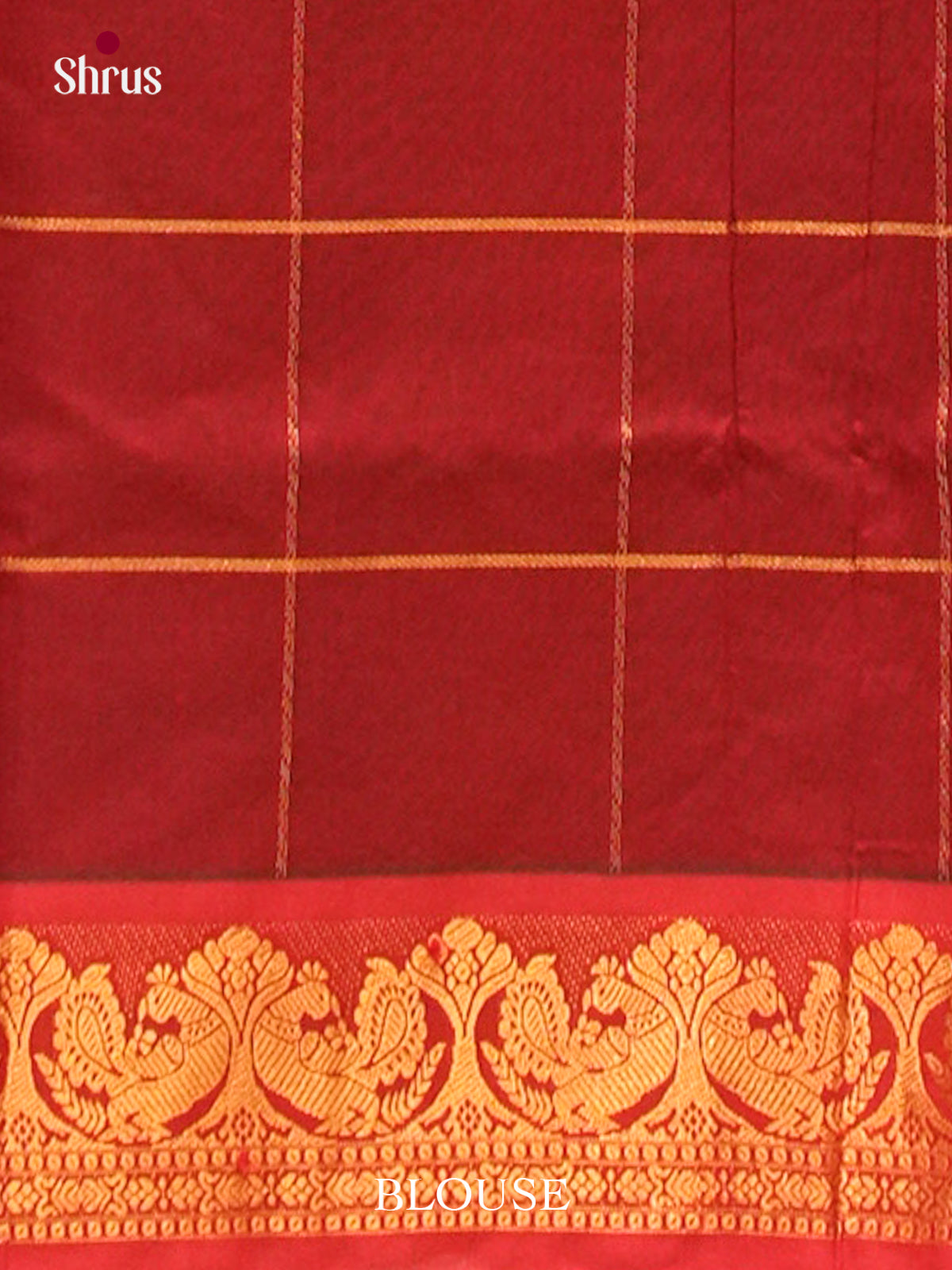Purple Halfpure Silk Cotton Saree with Checks and Peacock Buttas | Maroon Contrast Border