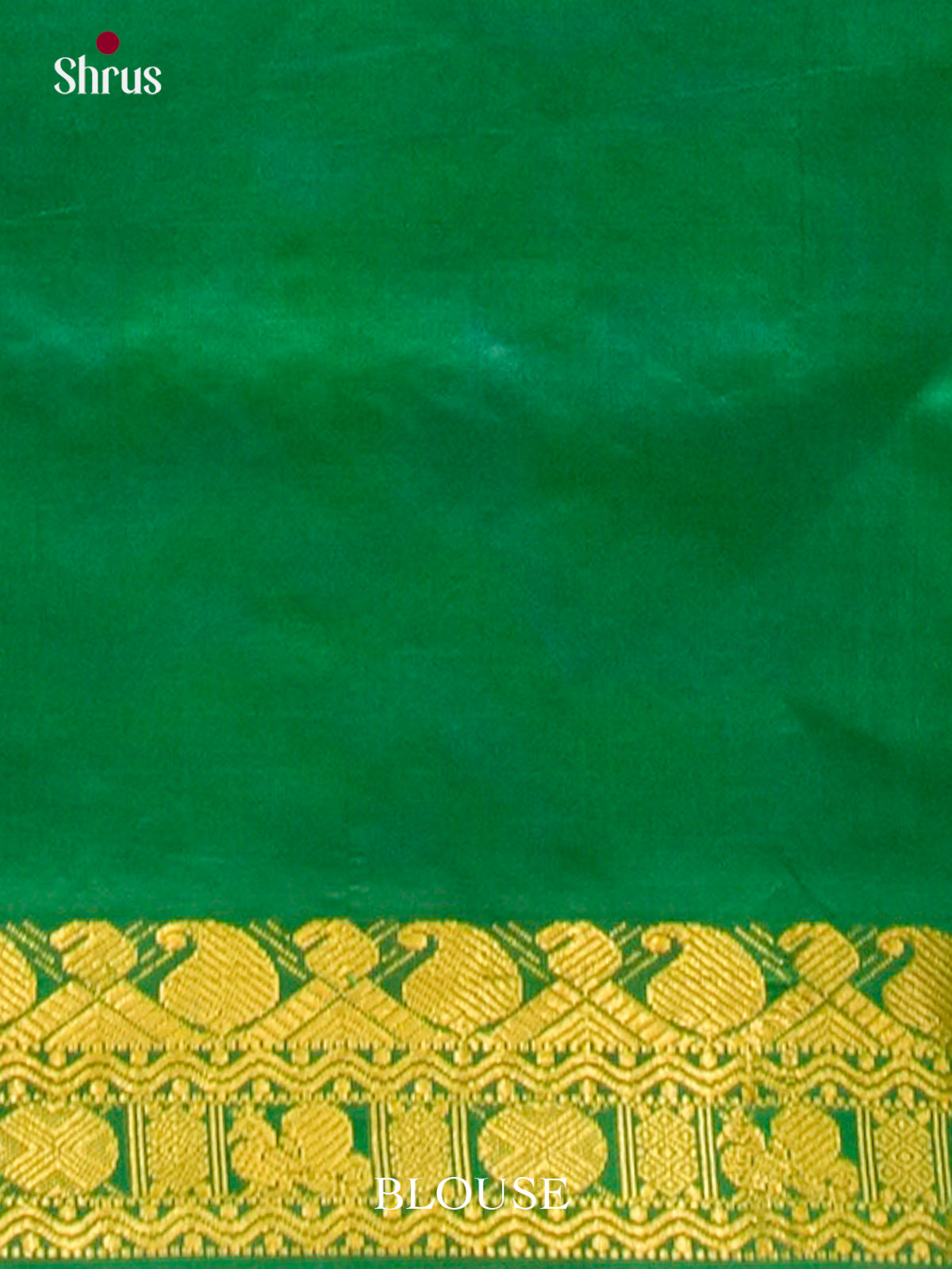 Sandal Halfpure Silk Cotton Saree with Peacock Buttas | Green Contrast Border