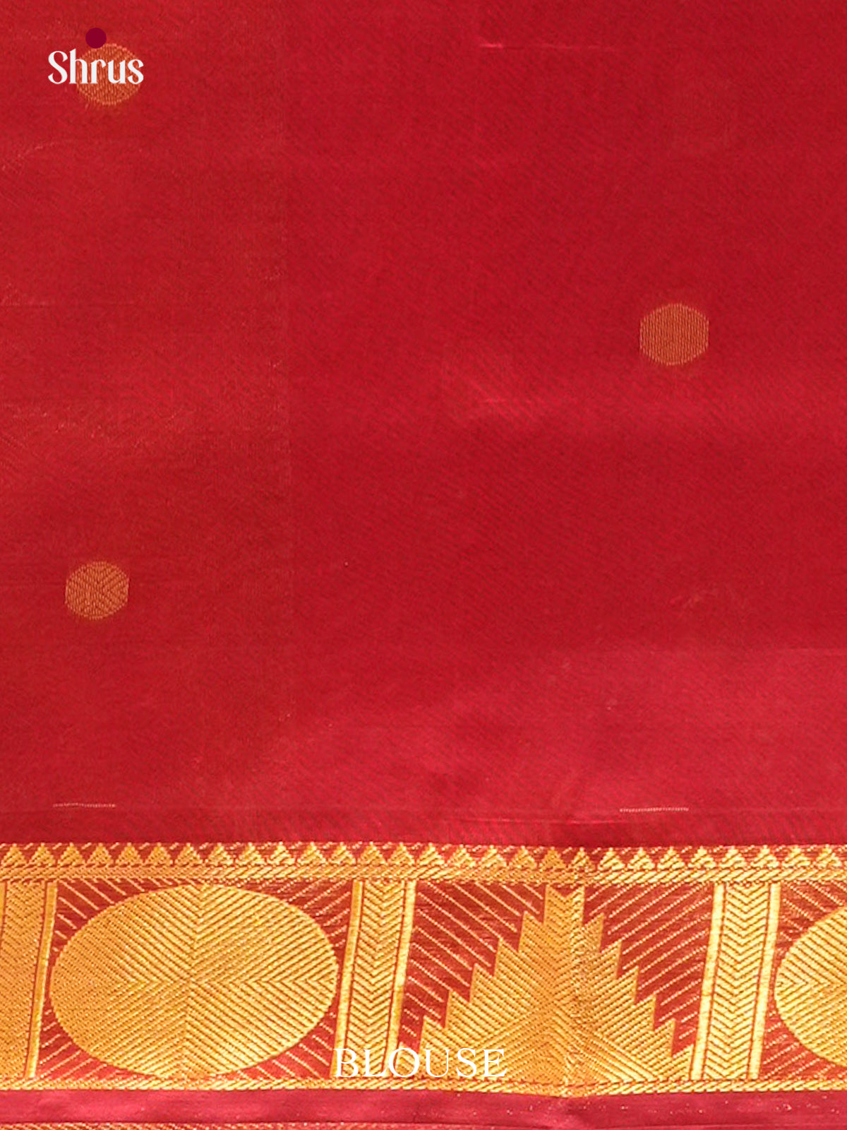 Dark Orange Silk Cotton Saree with Coin Buttas | Red Contrast Border
