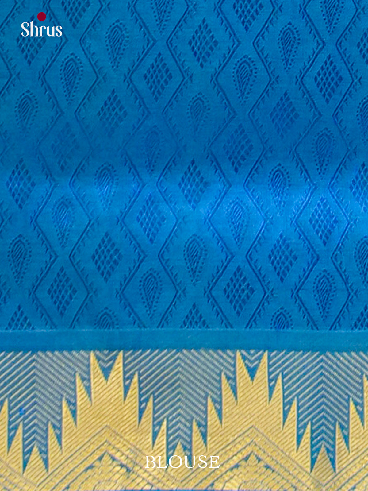 Dark Maroon Silk Cotton Saree with Diamond Buttas | Blue Non Korvai Small Border