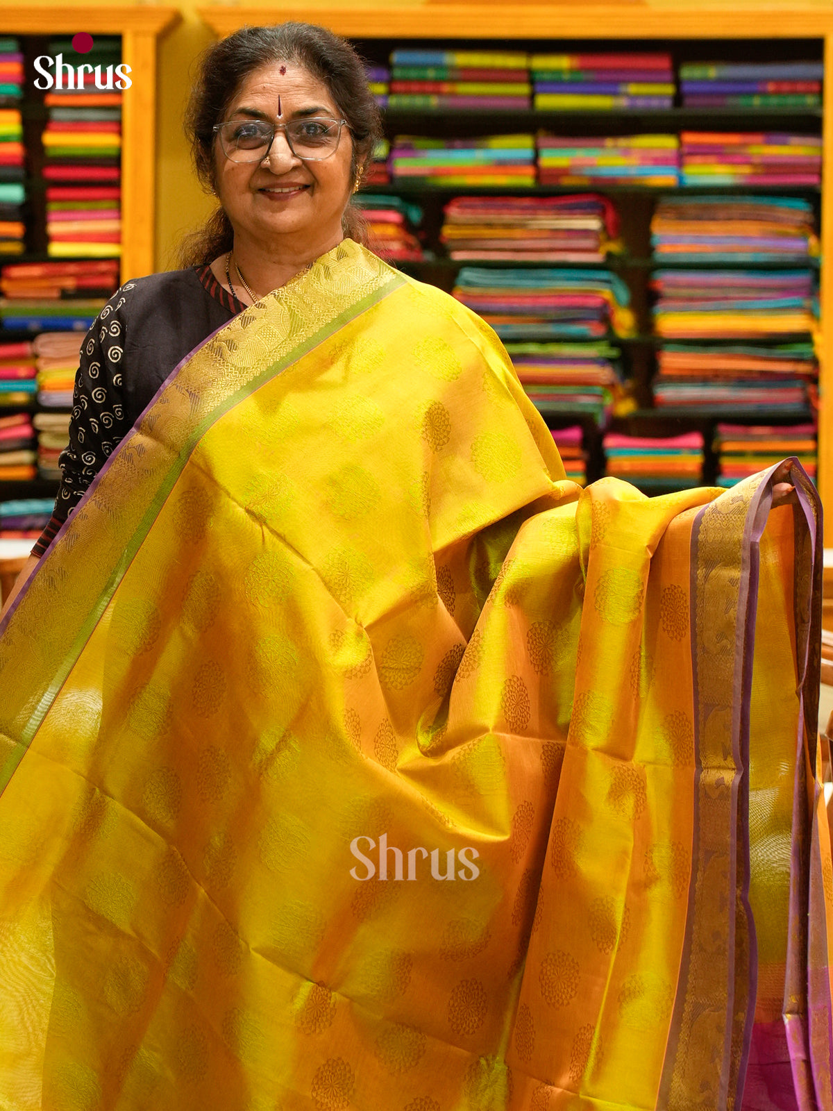 Light Green Silk Cotton Saree with Floral Buttas | Pink Non Korvai Small Border