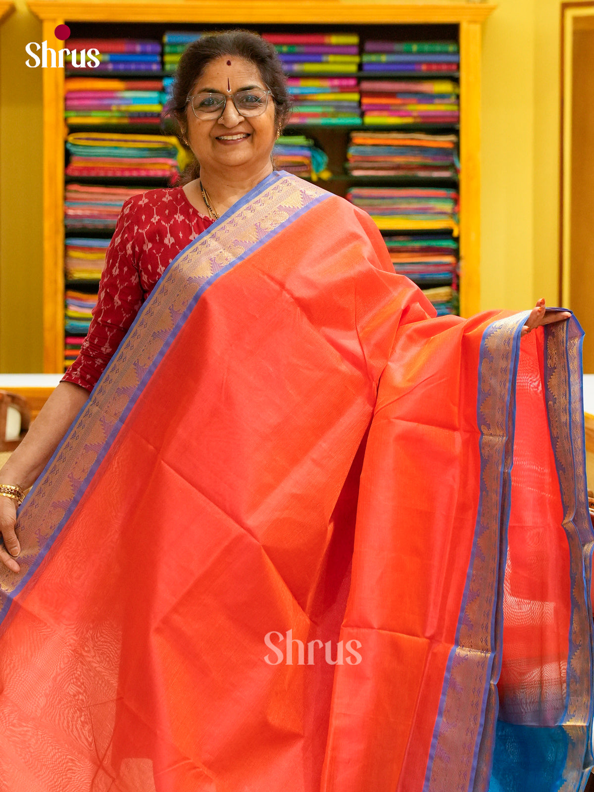 Pink Silk Cotton Saree with Lines and Vaira Oosi | Sky Blue Contrast Border