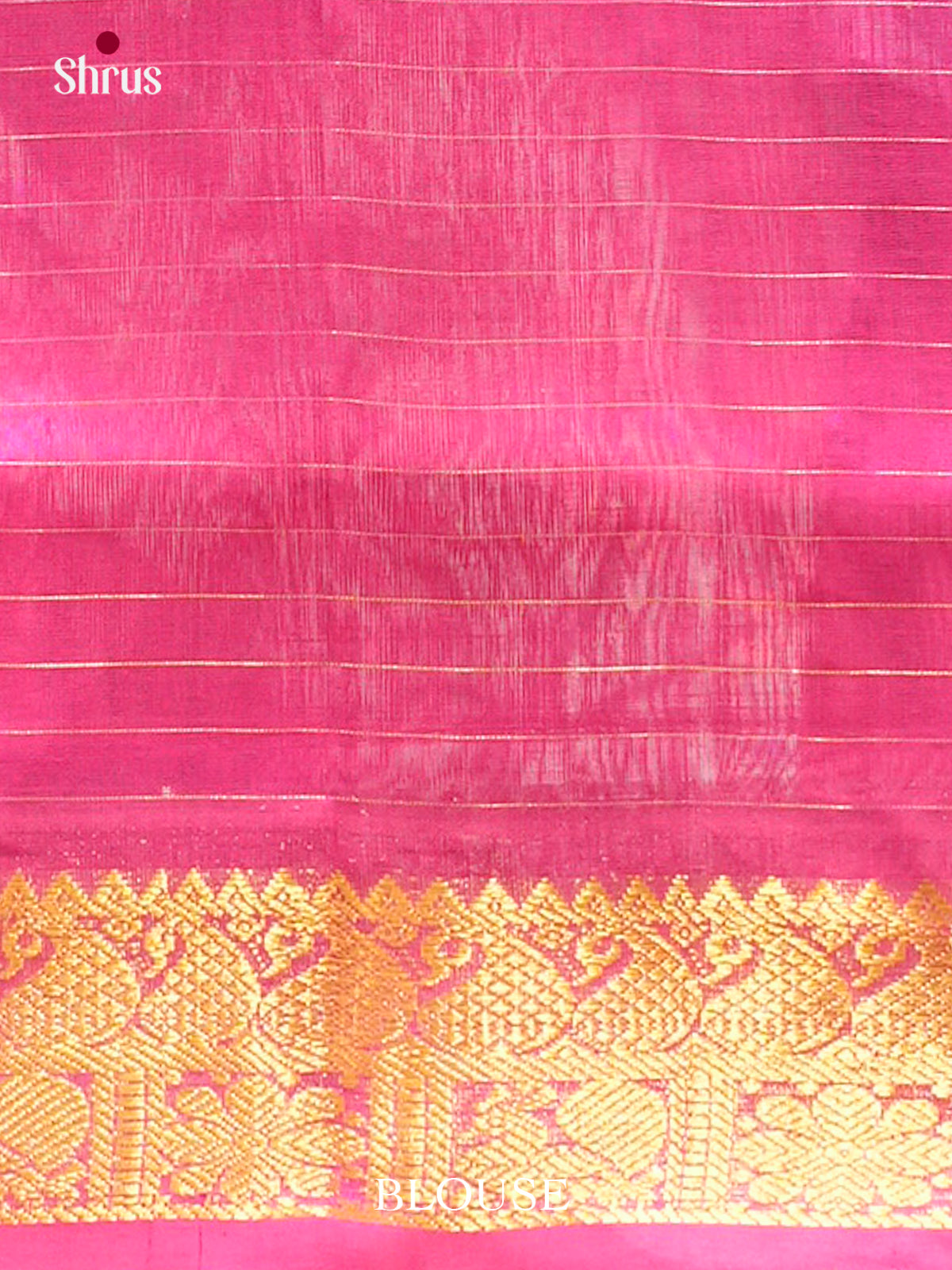 Peacock Blue Silk Cotton Saree with Thousand Buttas | Pink Contrast Border