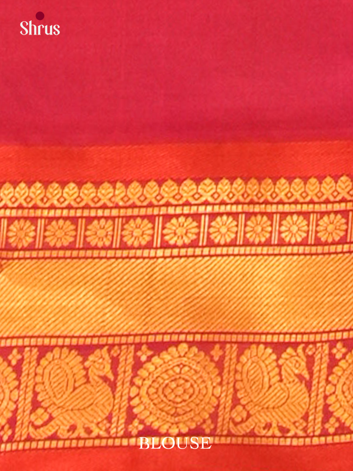 Pink Silk Cotton Saree with Peacock Buttas | Red Contrast Border