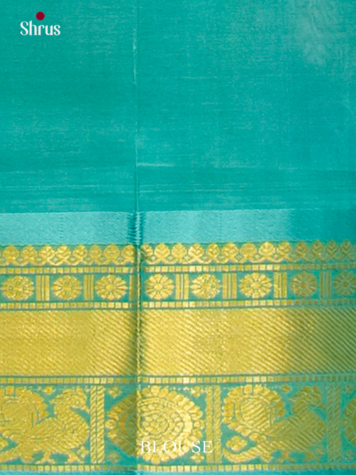 Elephant Grey Silk Cotton Saree with Stripes with Buttas and Peacock Buttas | Turquoise Contrast Border - Shop on Shrus.com
