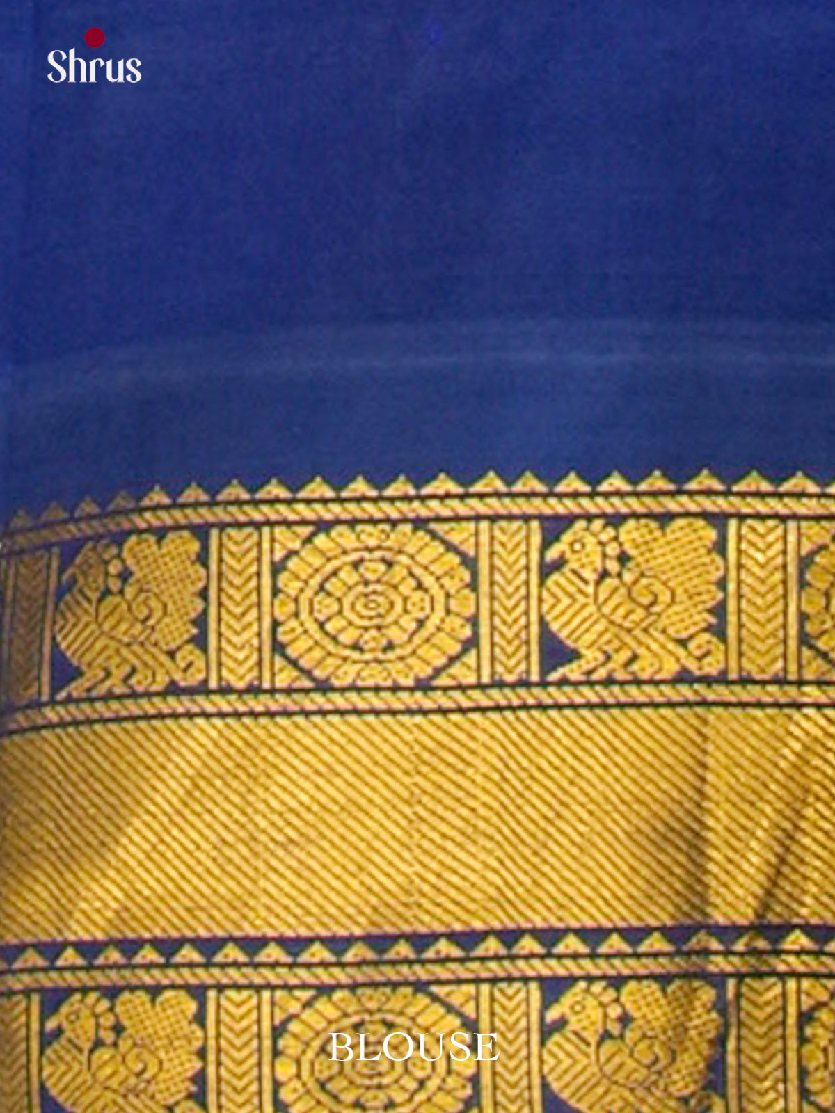 Peacock Blue Silk Cotton Saree with Coin Buttas | Blue Contrast Border - Shop on Shrus.com