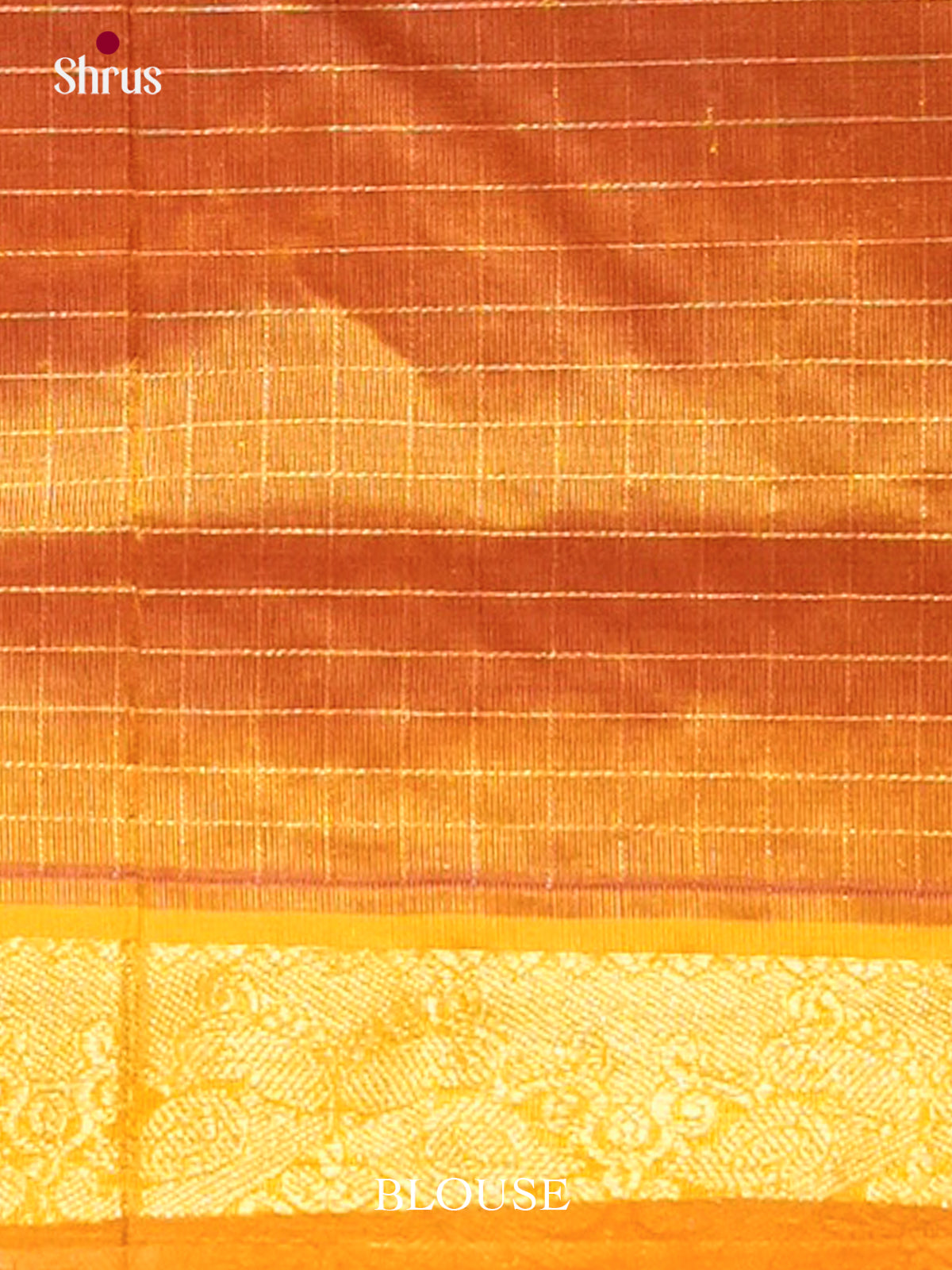 Red Silk Cotton Saree with Checks and Thousand Buttas | Mustard Contrast Border