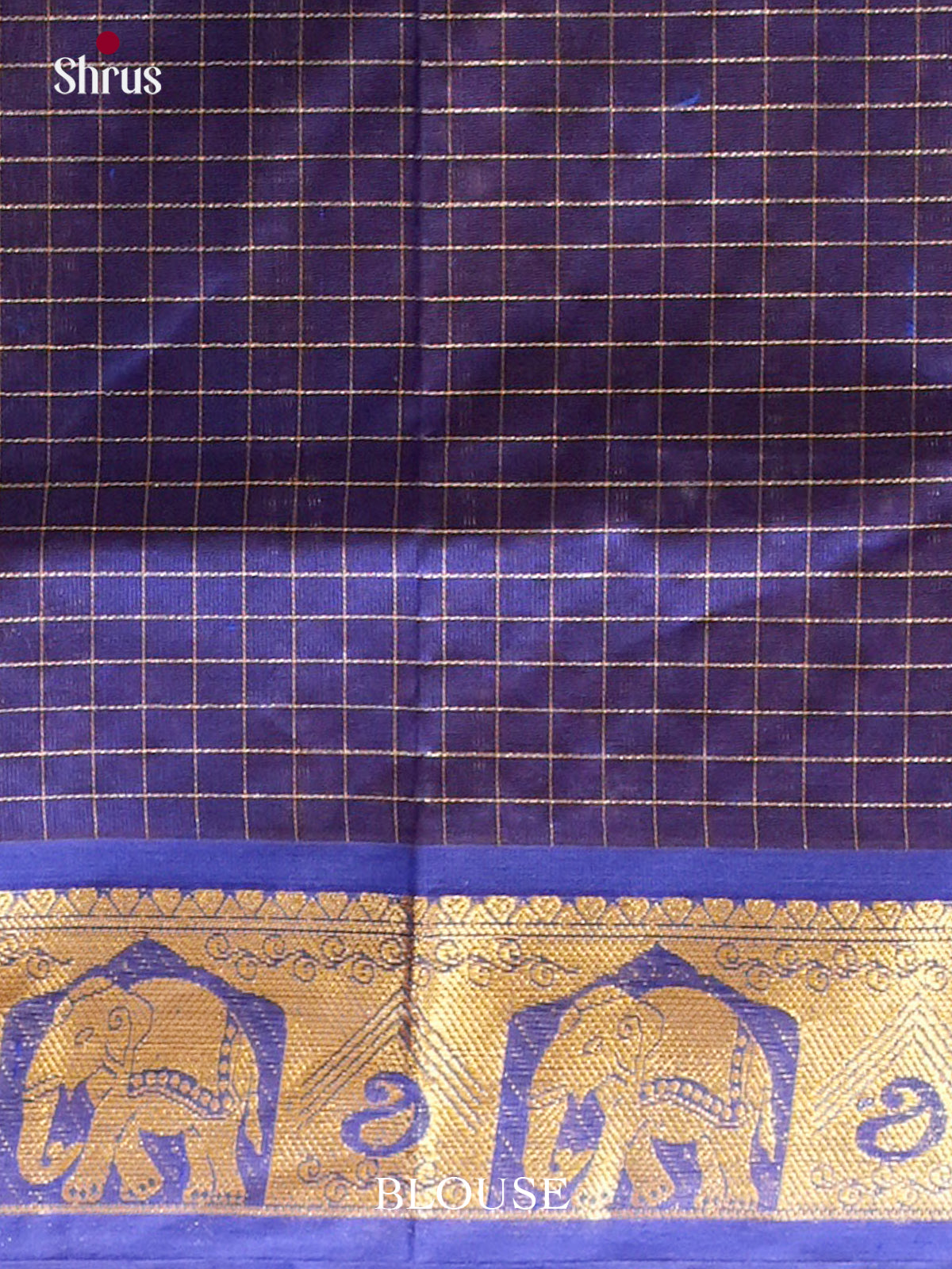 Pink Silk Cotton Saree with Checks and Thousand Buttas | Navy Blue Contrast Border