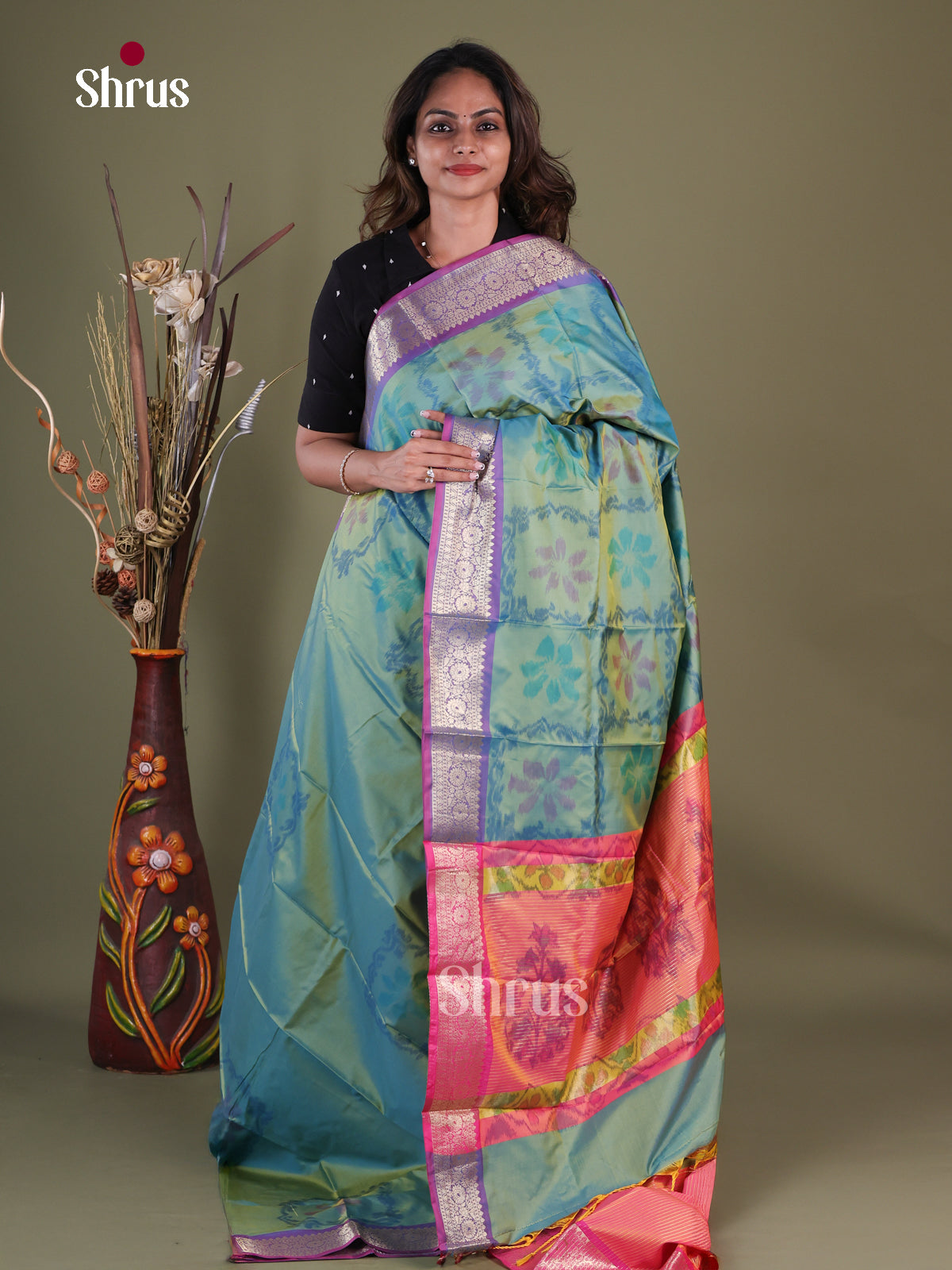 Semi Pochampally Saree - EFS30245