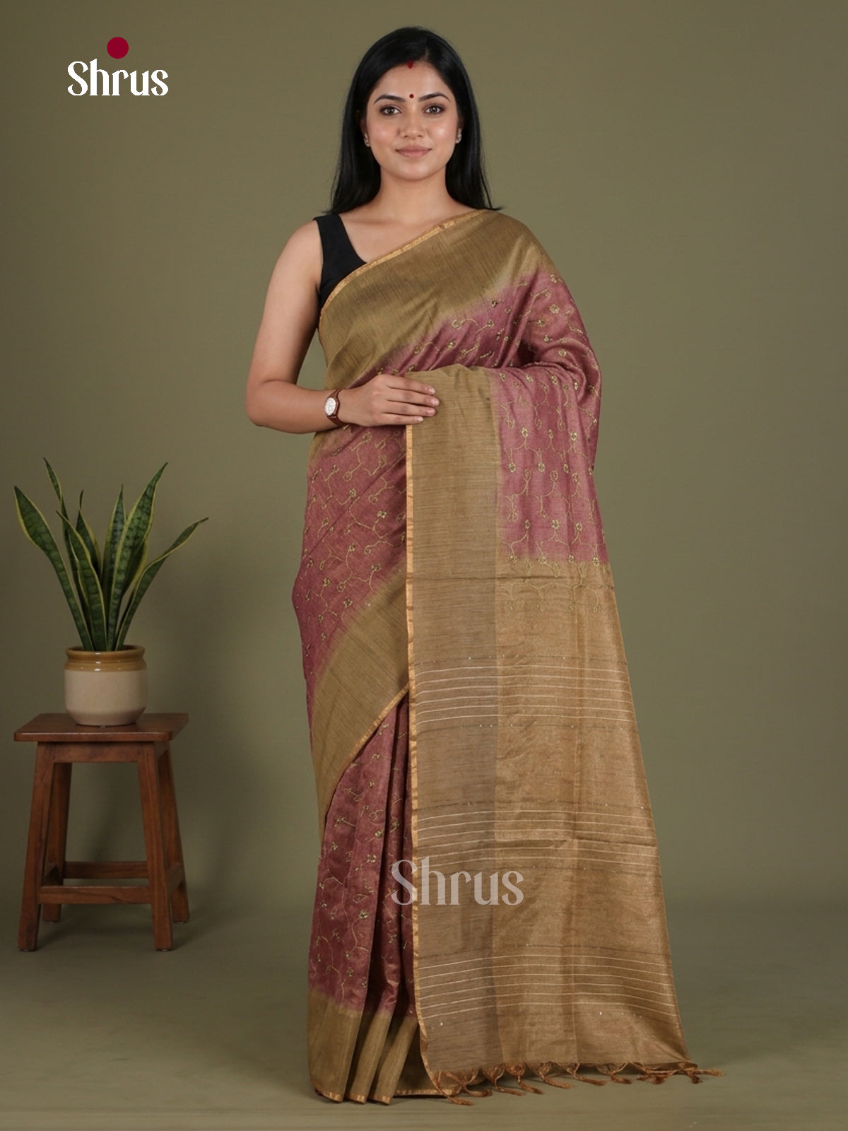 Tissue Embroidery Saree - EGS01139 - Shop on Shrus.com
