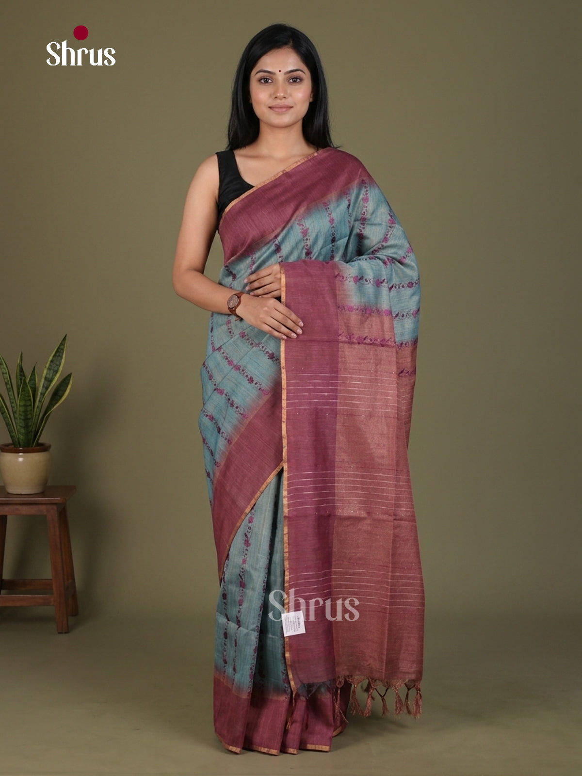 Tissue Embroidery Saree - EGS01165 - Shop on Shrus.com