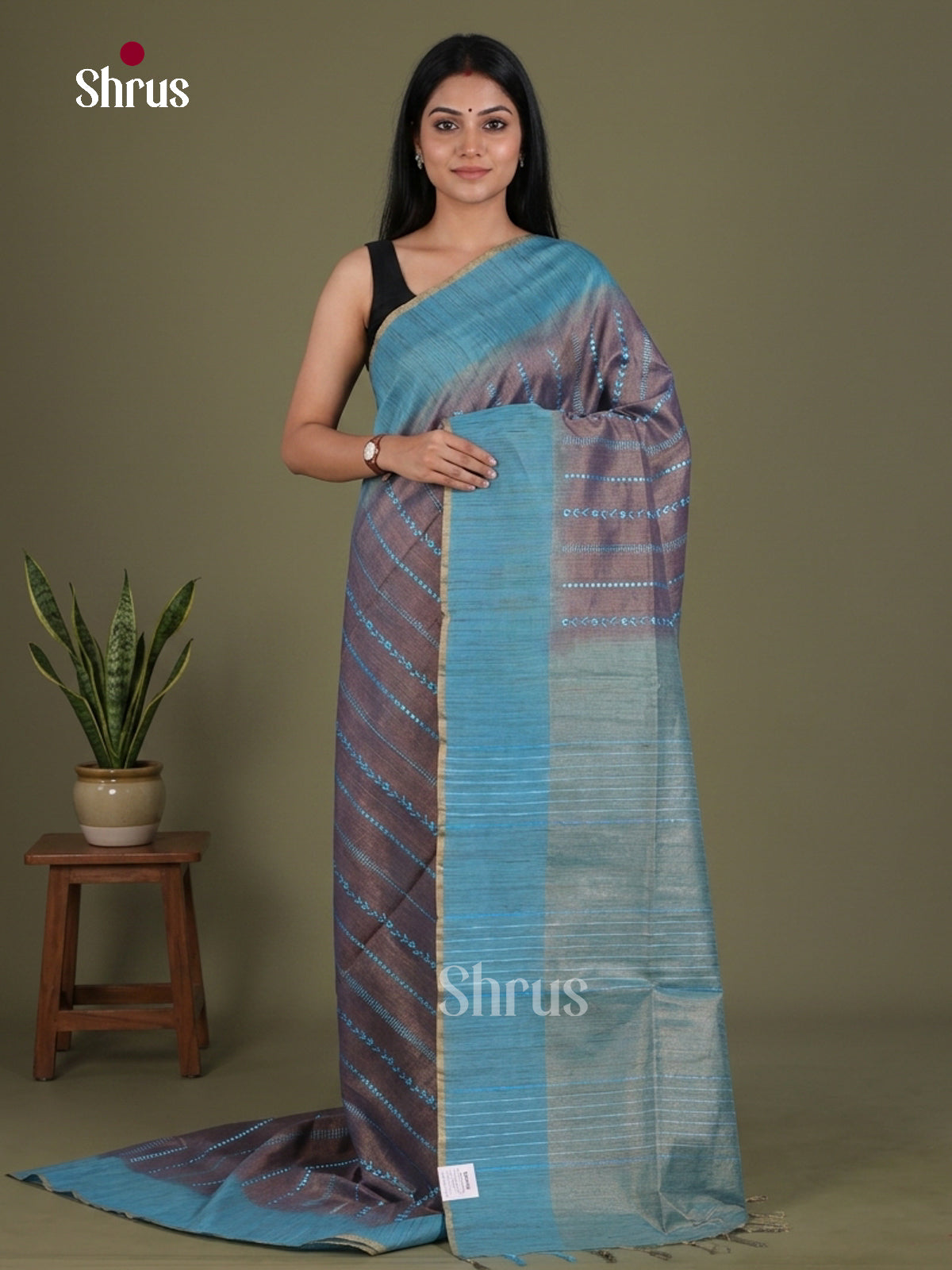 Tissue Embroidery Saree - EGS01181 - Shop on Shrus.com