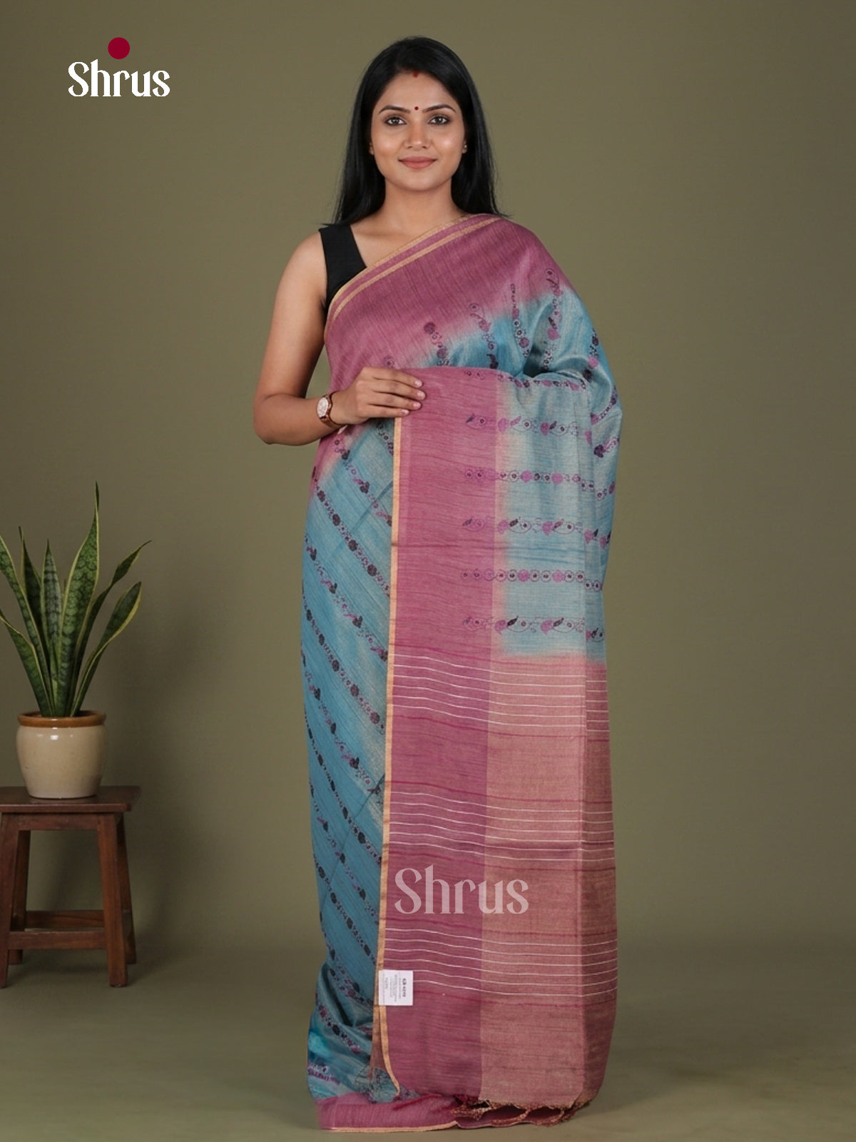 Tissue Embroidery Saree - EGS01186