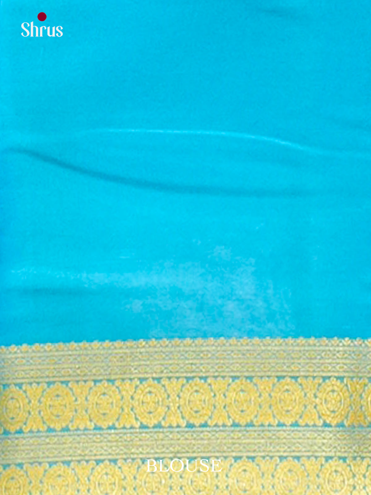 Teal Green Mysore Silk Saree with Floral Buttas | Sky Blue Contrast Border - Shop on Shrus.com