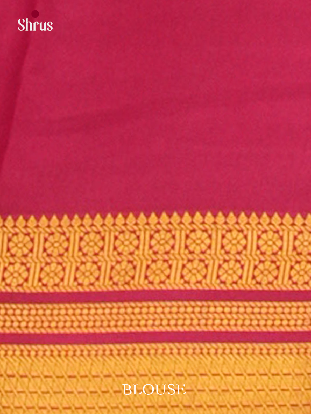 Sky Blue Mysore Silk Saree with Floral Buttas | Pink Contrast Border — Contrast Border with Motifs - Shop on Shrus.com