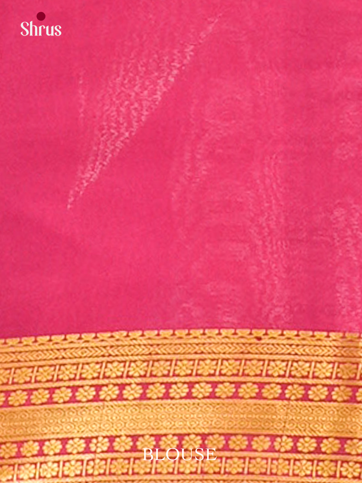 Cream Mysore Silk Saree with Floral Buttas | Pink Contrast Border - Shop on Shrus.com