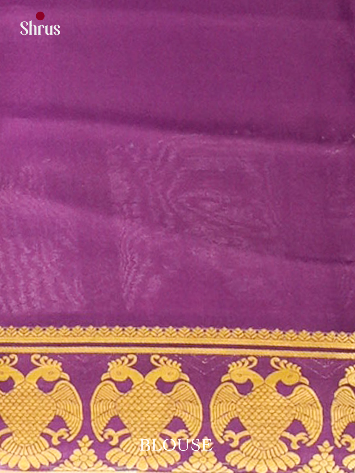 Purple Mysore Silk Saree with Floral Buttas | Violet Contrast Border — Contrast Border with Motifs - Shop on Shrus.com