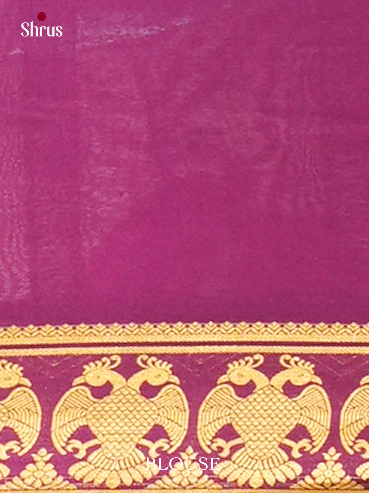 Sky Blue Mysore Silk Saree with Floral Buttas | Violet Contrast Border — Contrast Border with Motifs