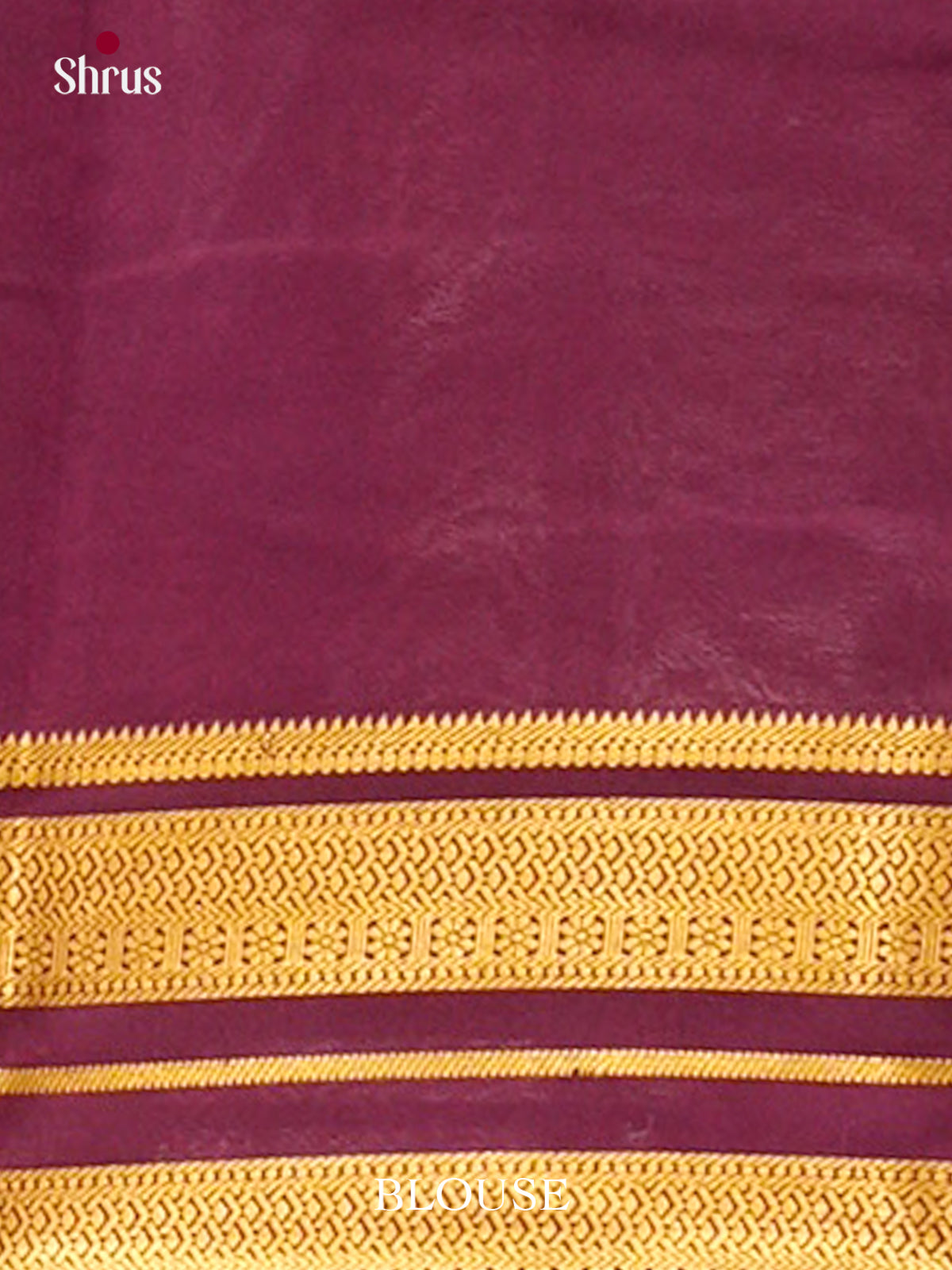 Purple Mysore Silk Saree with Floral Buttas | Magenta Contrast Border — Contrast Border with Motifs - Shop on Shrus.com