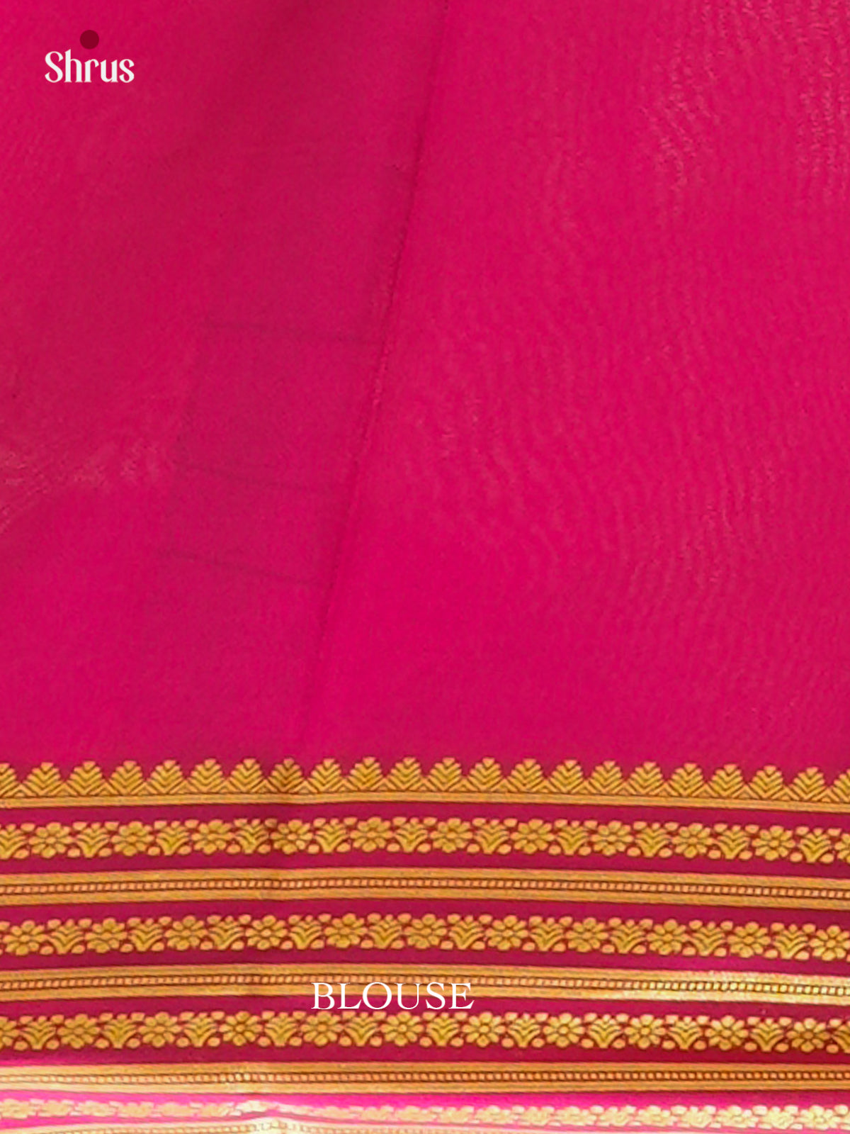 Dark Brown Mysore Silk Saree | Pink Contrast Border — Contrast Border with Motifs