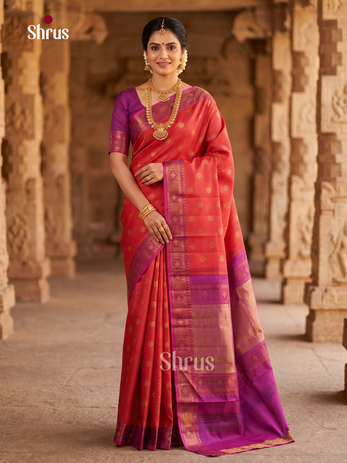 Kanchipuram silk Saree - EGS03047 - Shop on Shrus.com