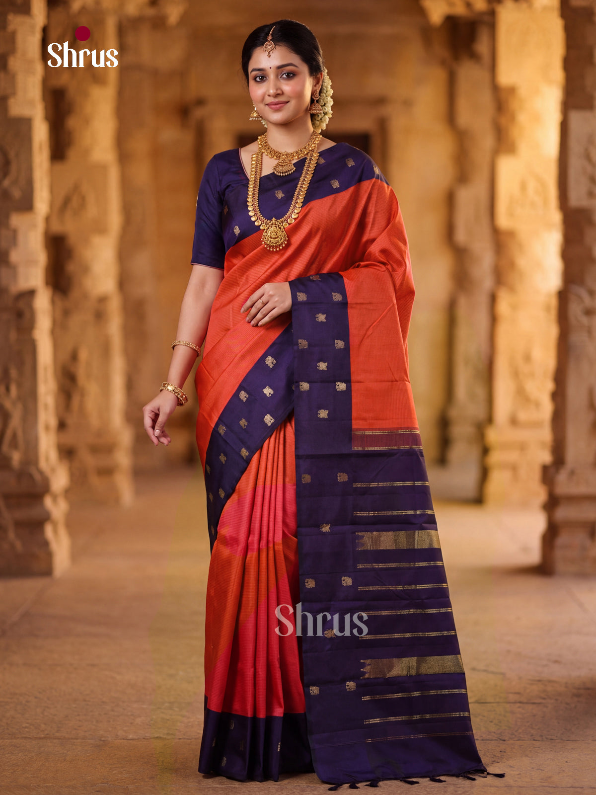 Kanchipuram silk Saree - EGS03151 - Shop on Shrus.com