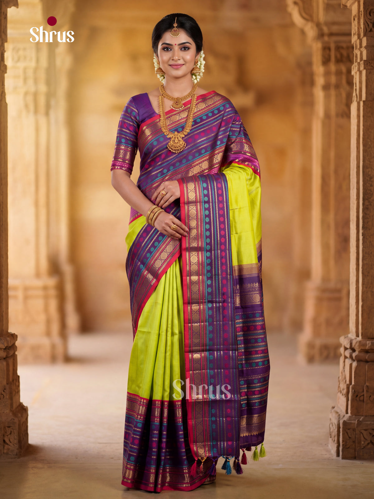 Kanchipuram silk Saree - EGS03270 - Shop on Shrus.com