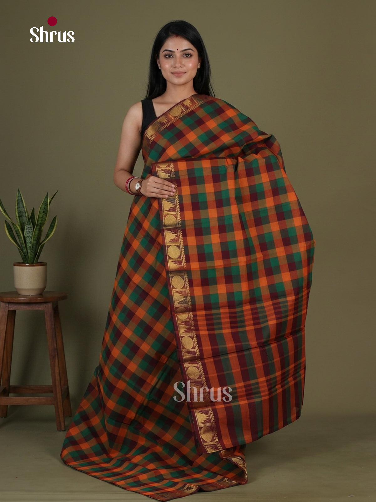 Chettinad Cotton Saree - EGS08025 - Shop on Shrus.com