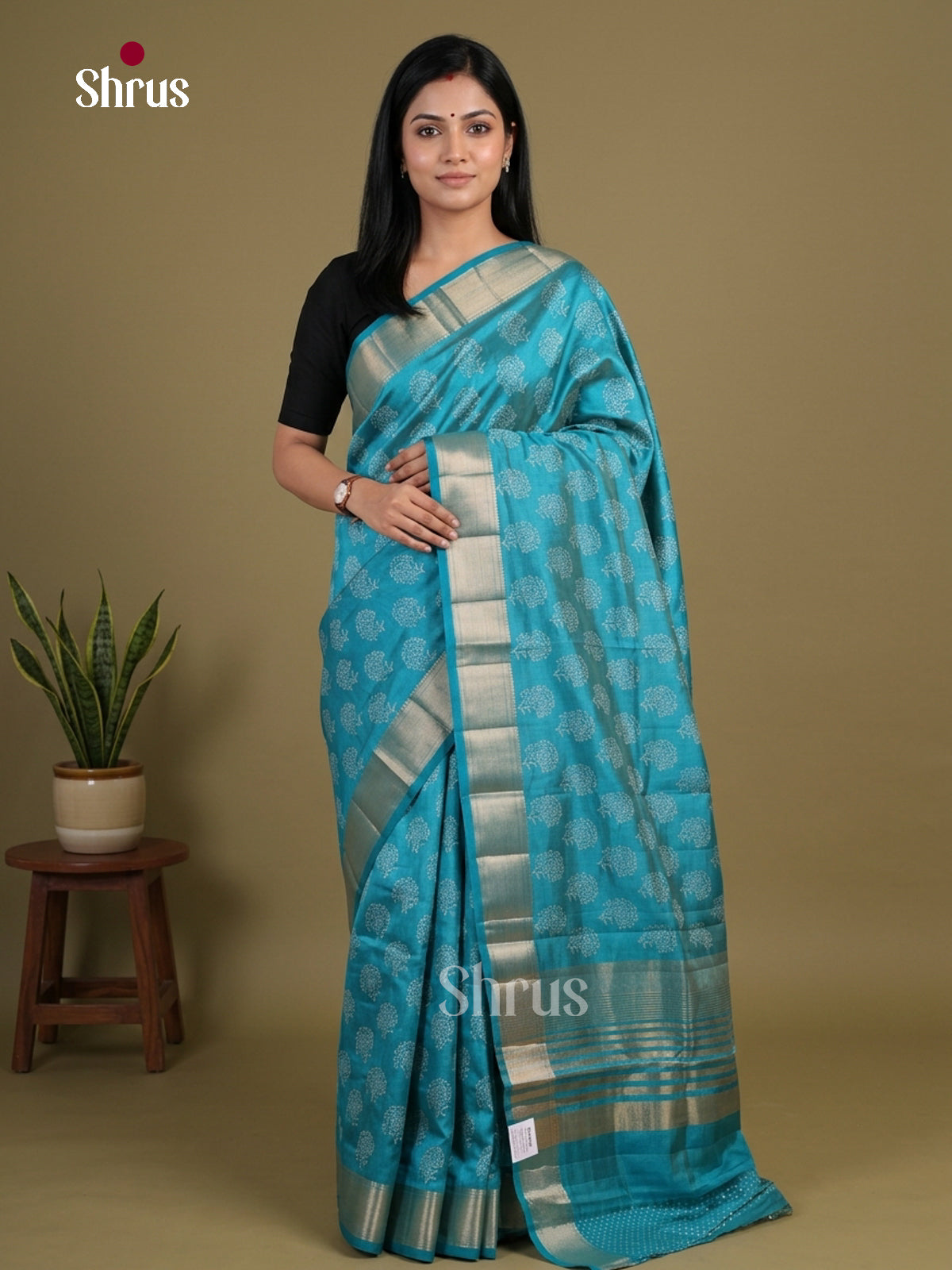 Semi Rawsilk Saree - EGS10066 - Shop on Shrus.com