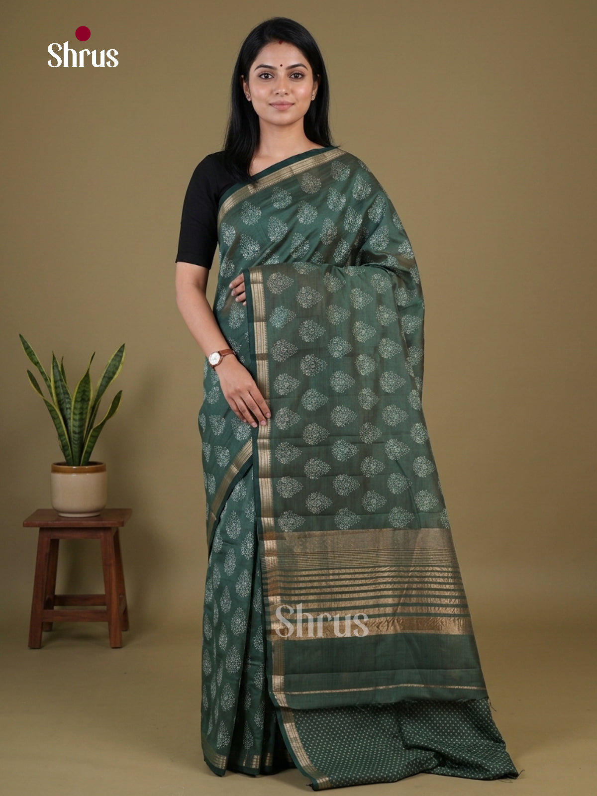 Semi Rawsilk Saree - EGS10088 - Shop on Shrus.com