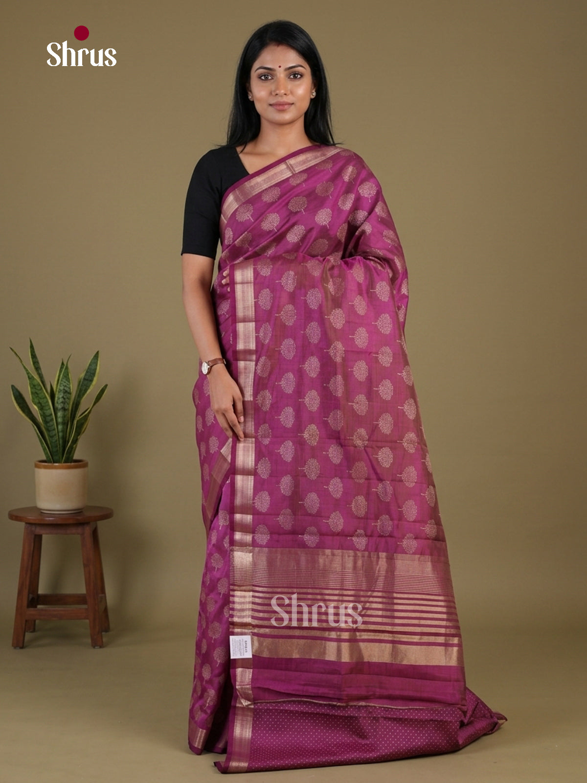 Semi Rawsilk Saree - EGS10192 - Shop on Shrus.com