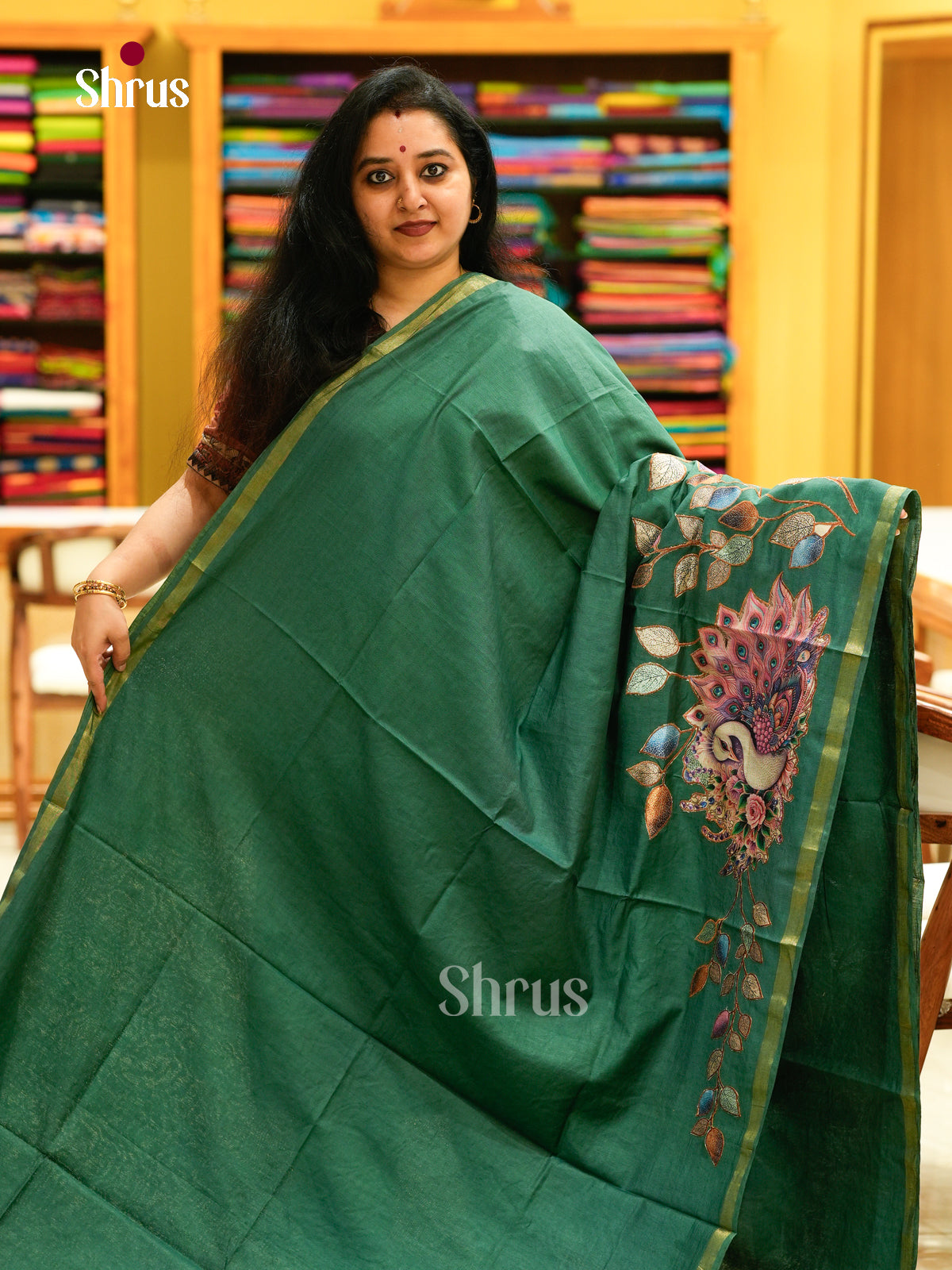 Kalamkari Applique Saree - EGS13020