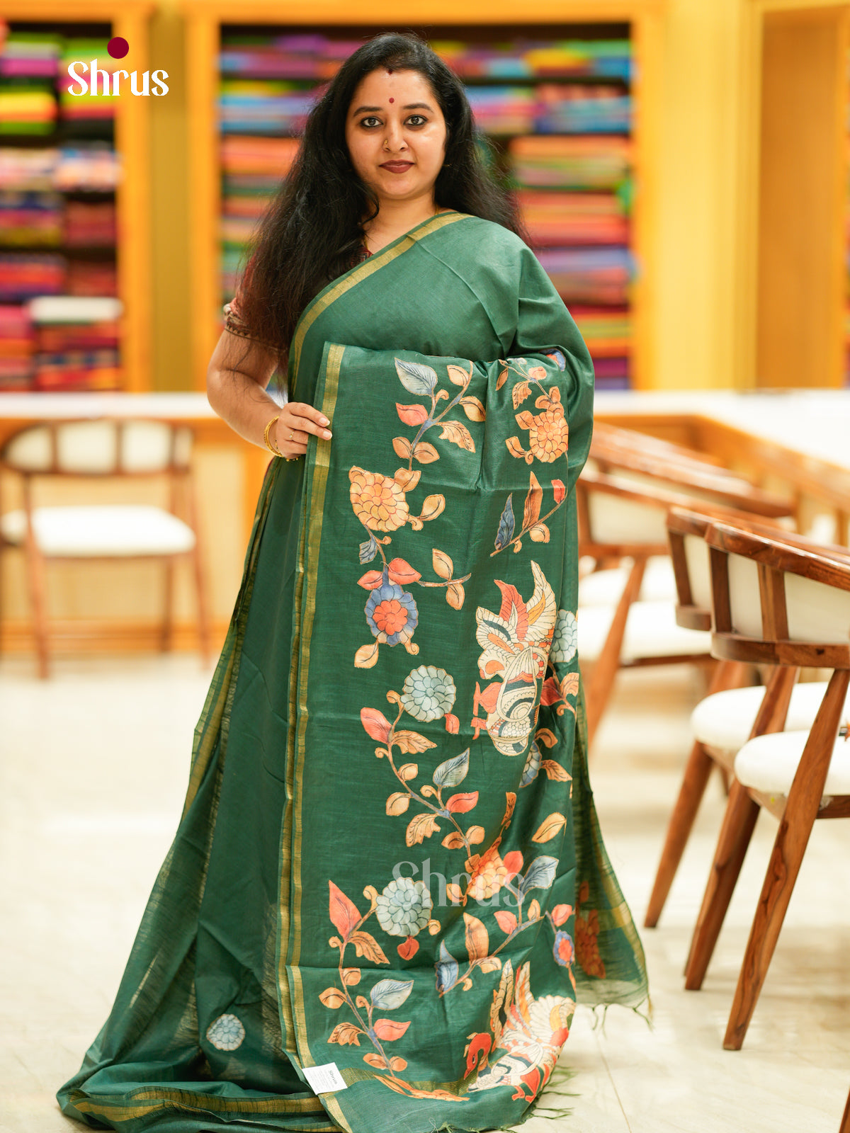 Kalamkari Applique Saree - EGS13023