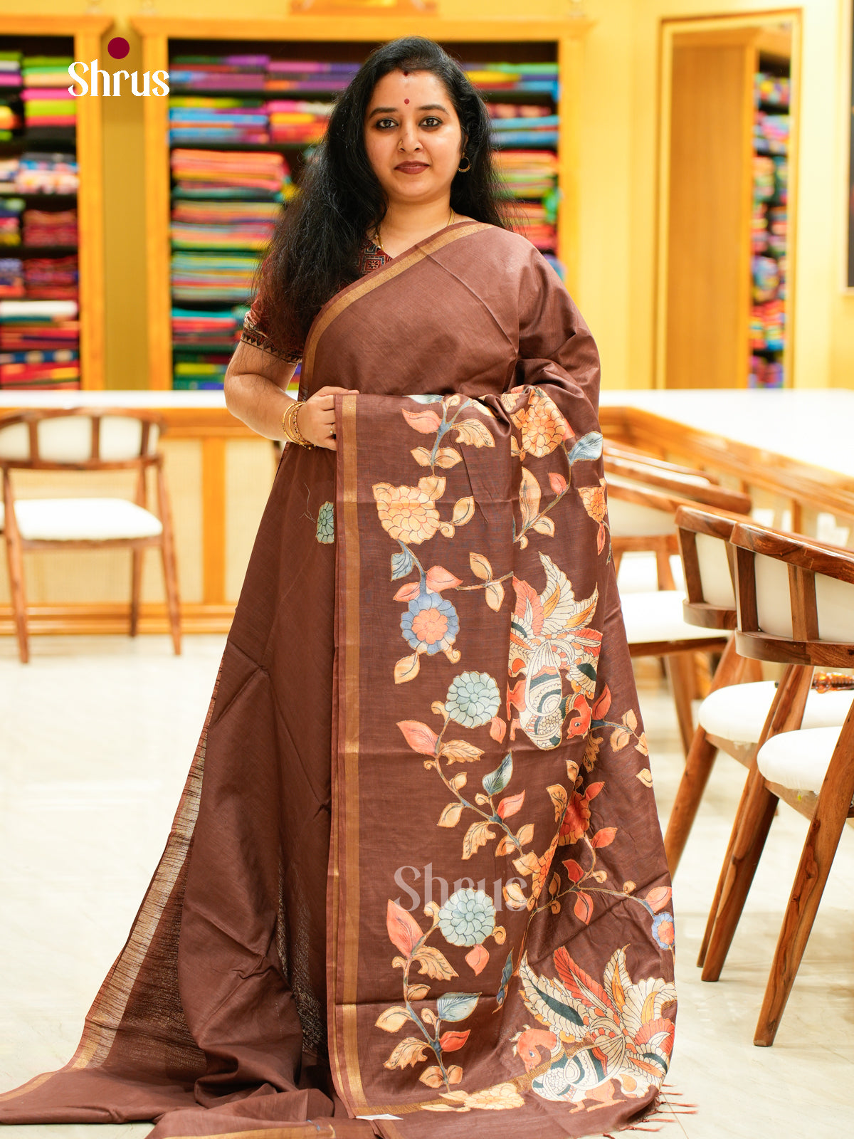 Kalamkari Applique Saree - EGS13027