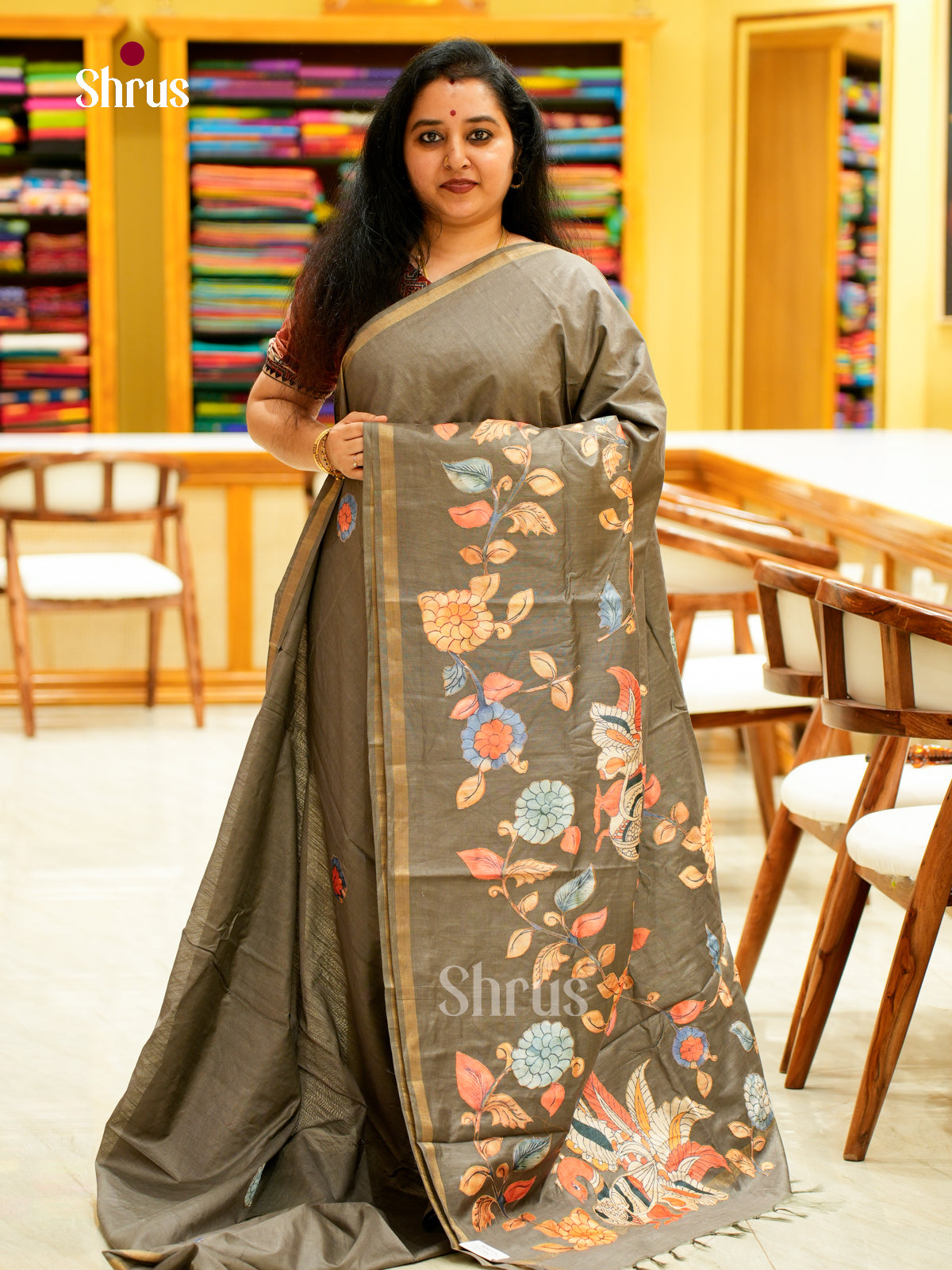 Kalamkari Applique Saree - EGS13030