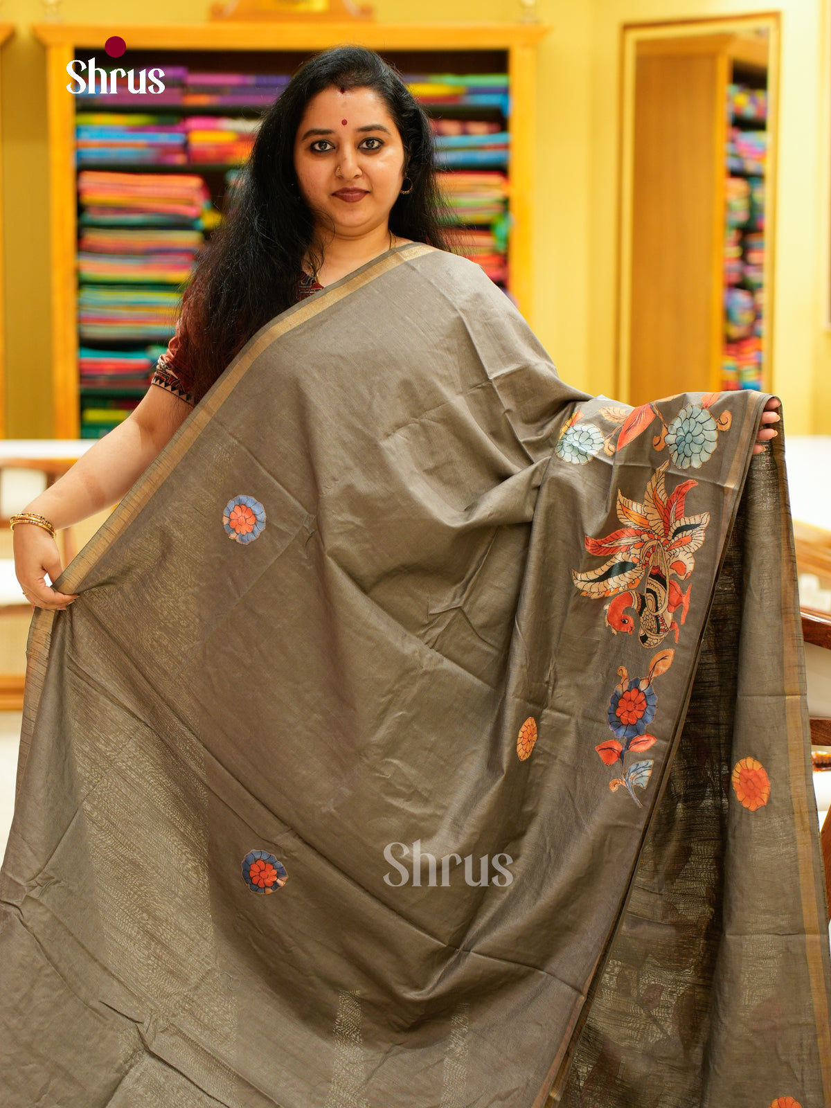 Kalamkari Applique Saree - EGS13030